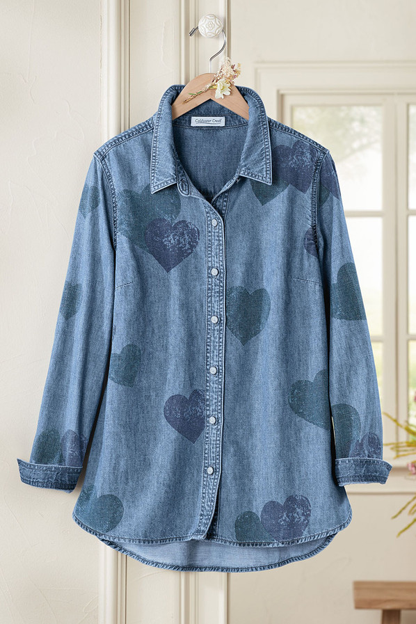 Heartful Touch Denim Big Shirt