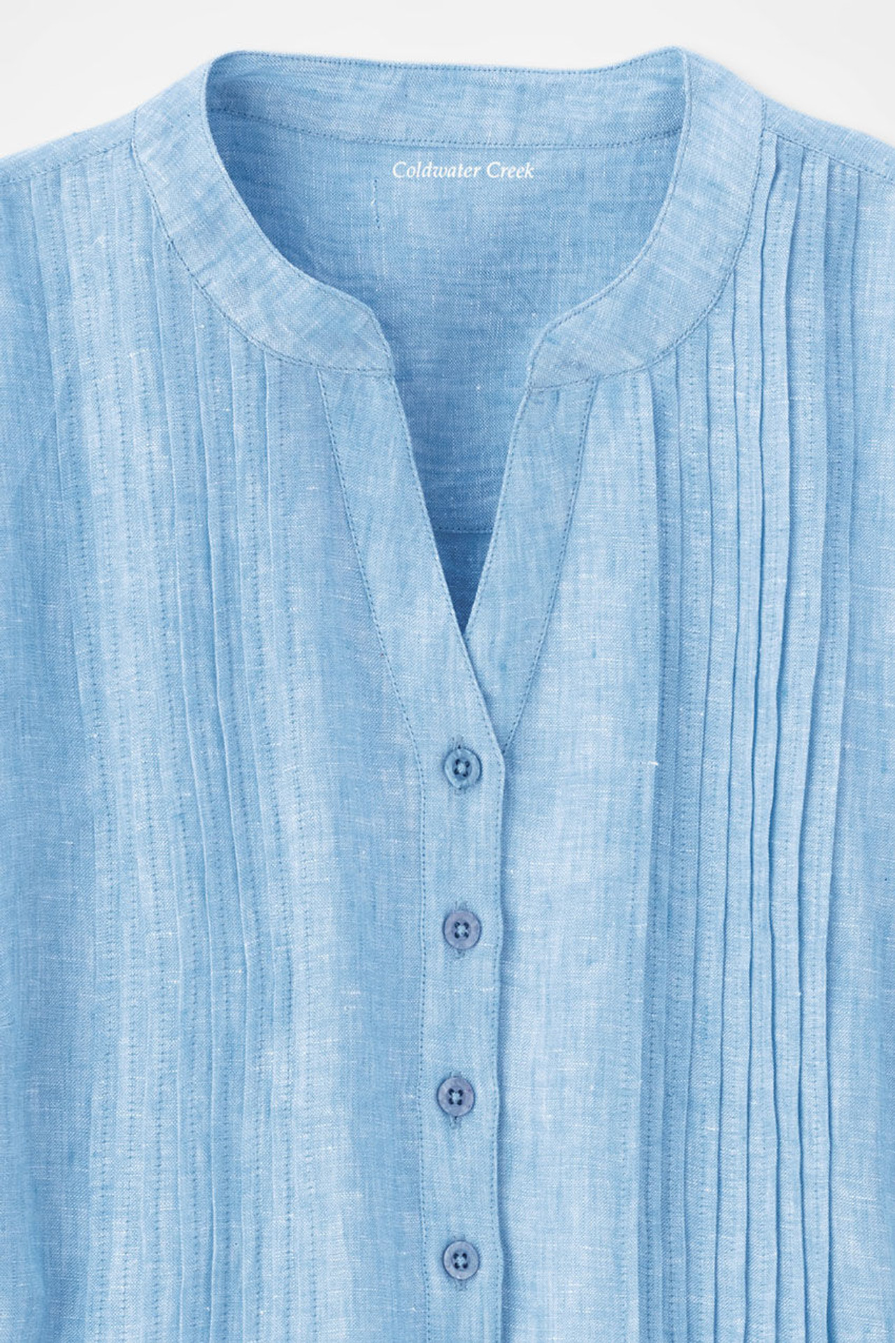 S/S Linen Tuck & Release Blouse