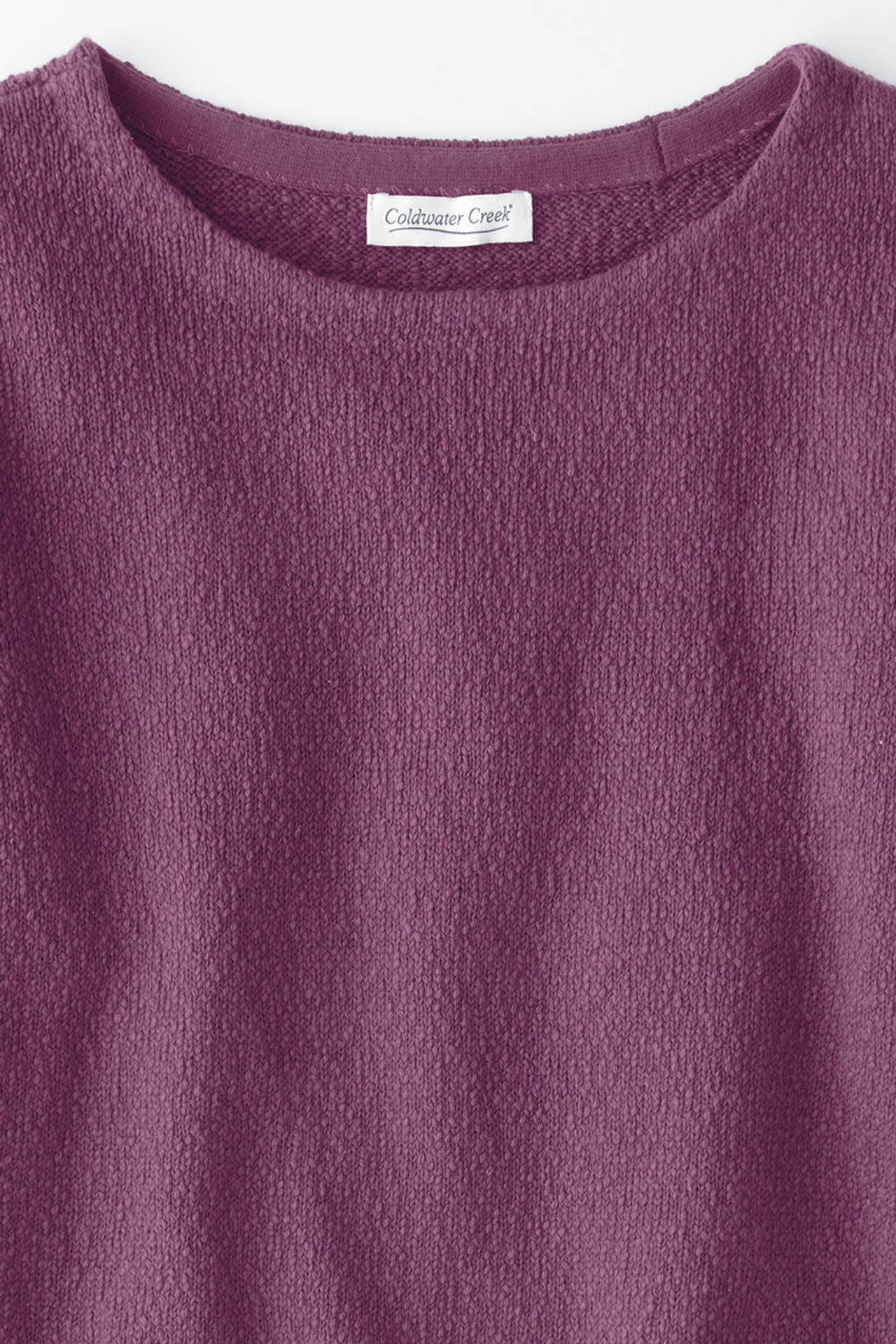Cotton Slub Balletneck Sweater
