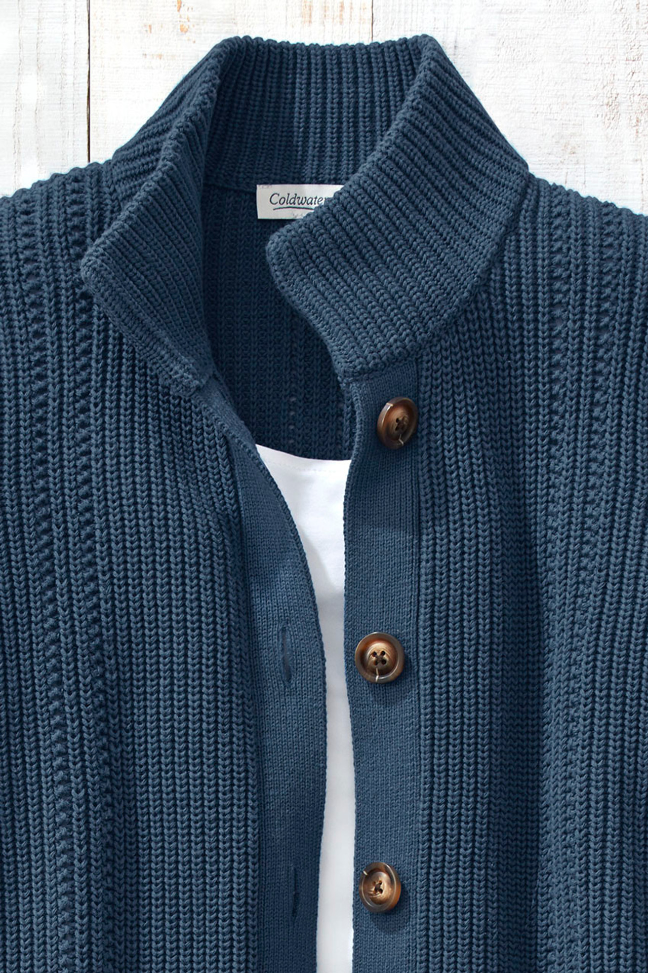Shaker Detail Button Cardigan