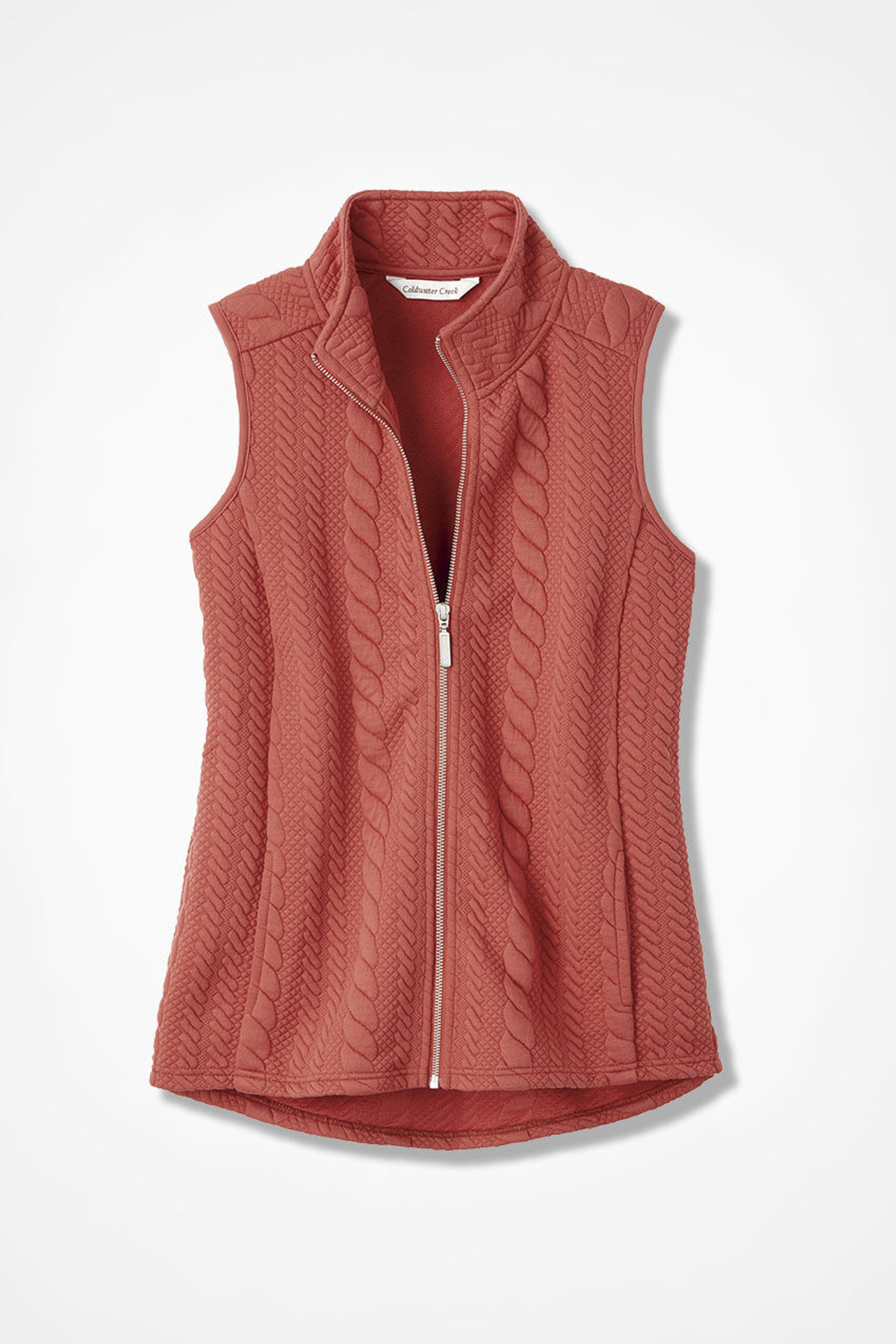 Curved Hem Cable Vest