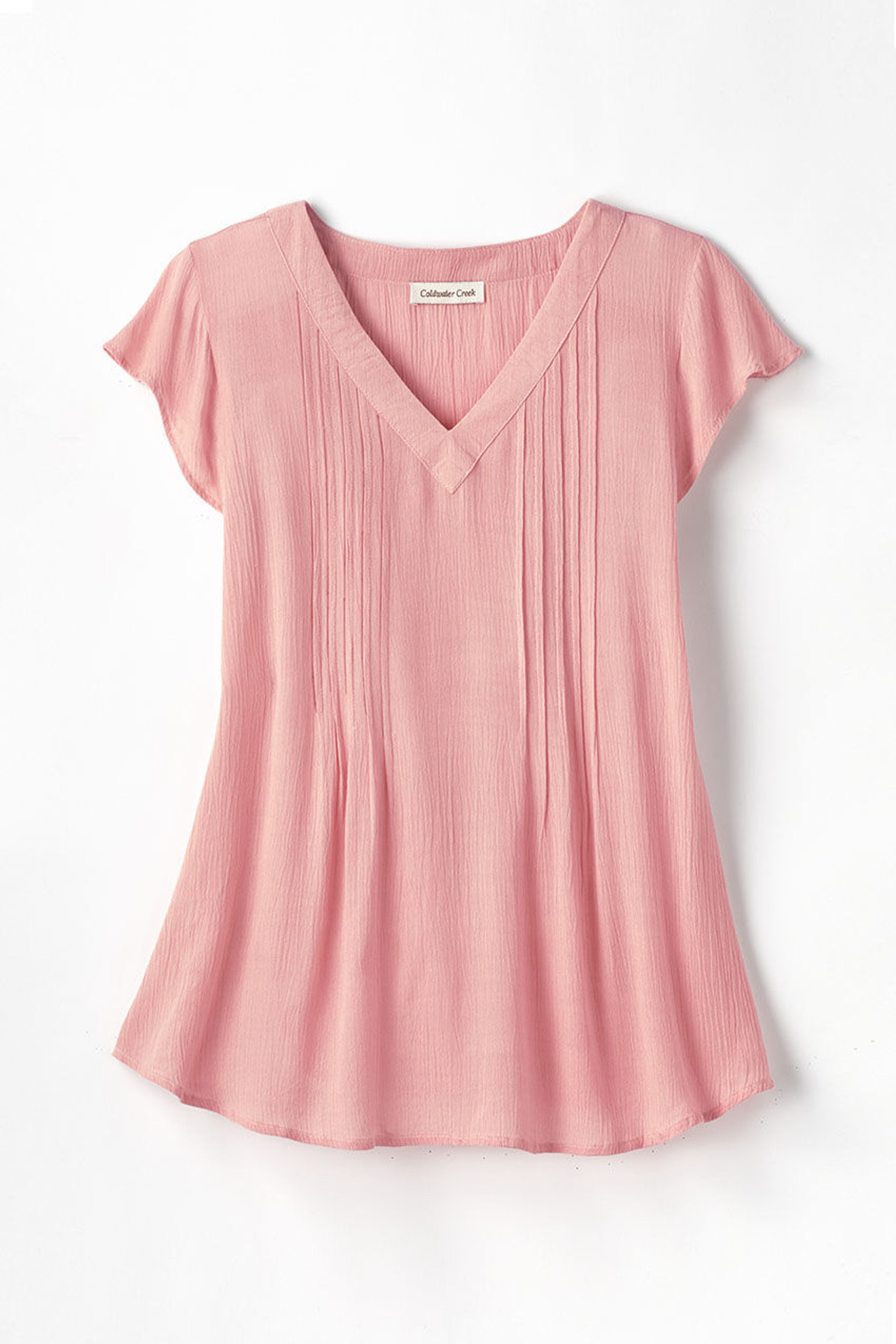 Solstice Tuck-and-Release Cap-Sleeve Blouse