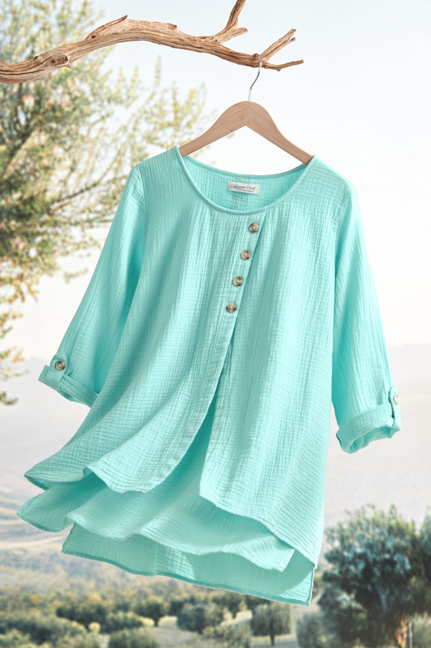 Light as Air Gauze Pullover Tunic Top