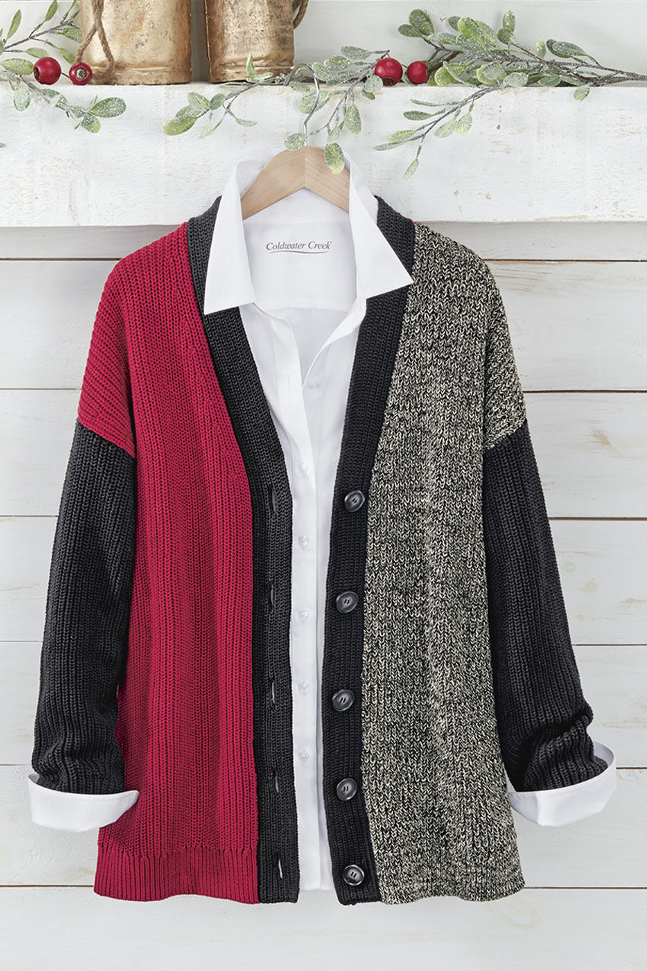 Colorblock Shaker Boyfriend Cardi