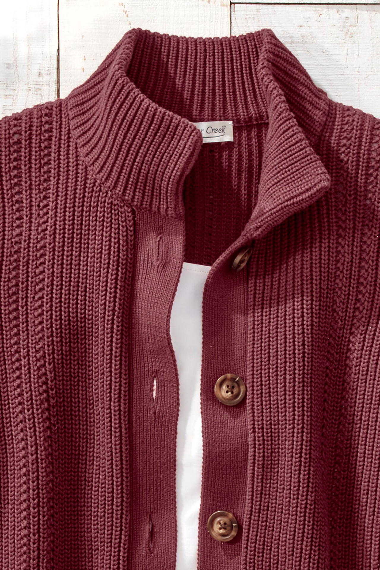 Shaker Detail Button Cardigan