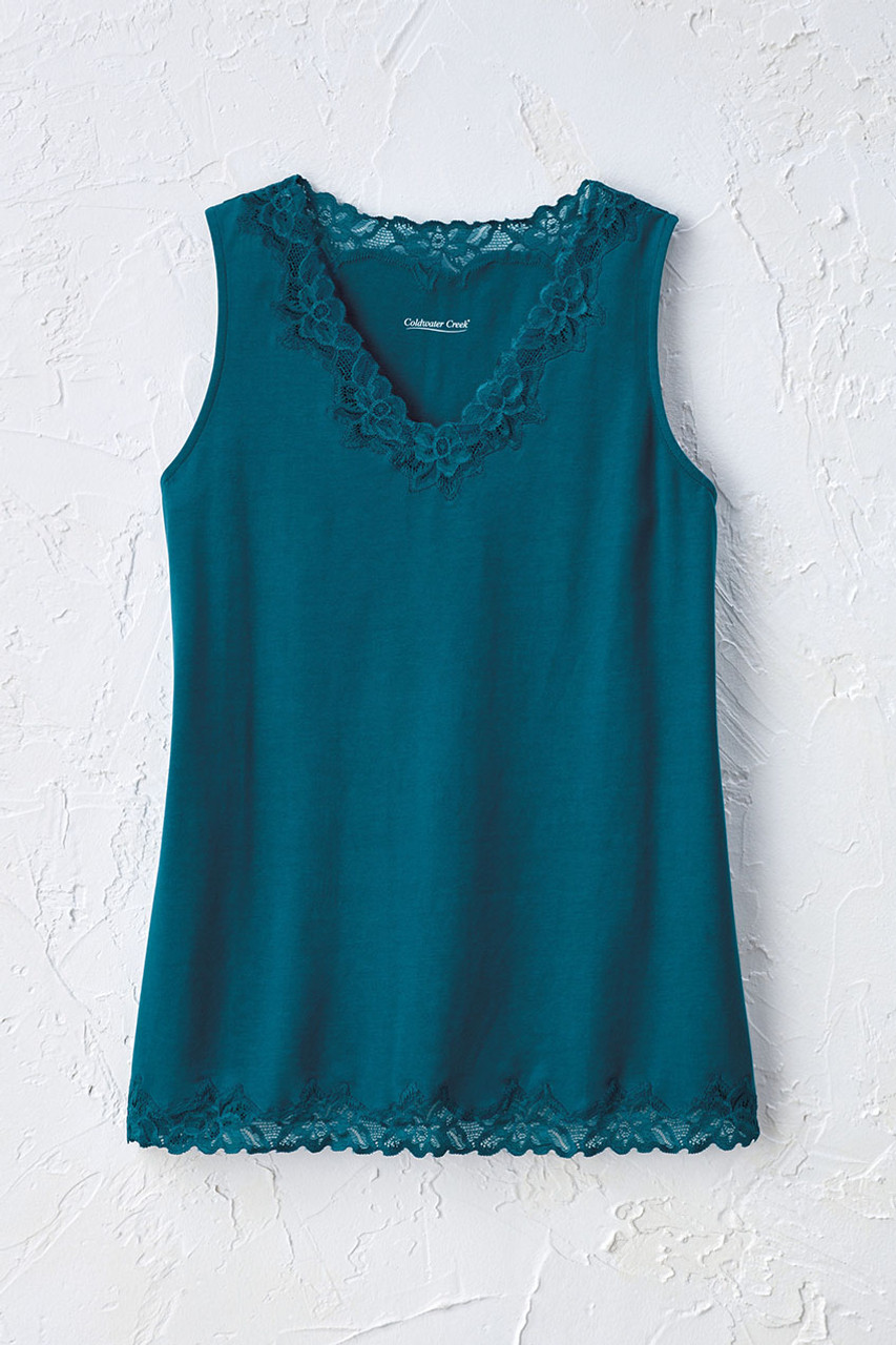 Longer Length Double Lace Tank