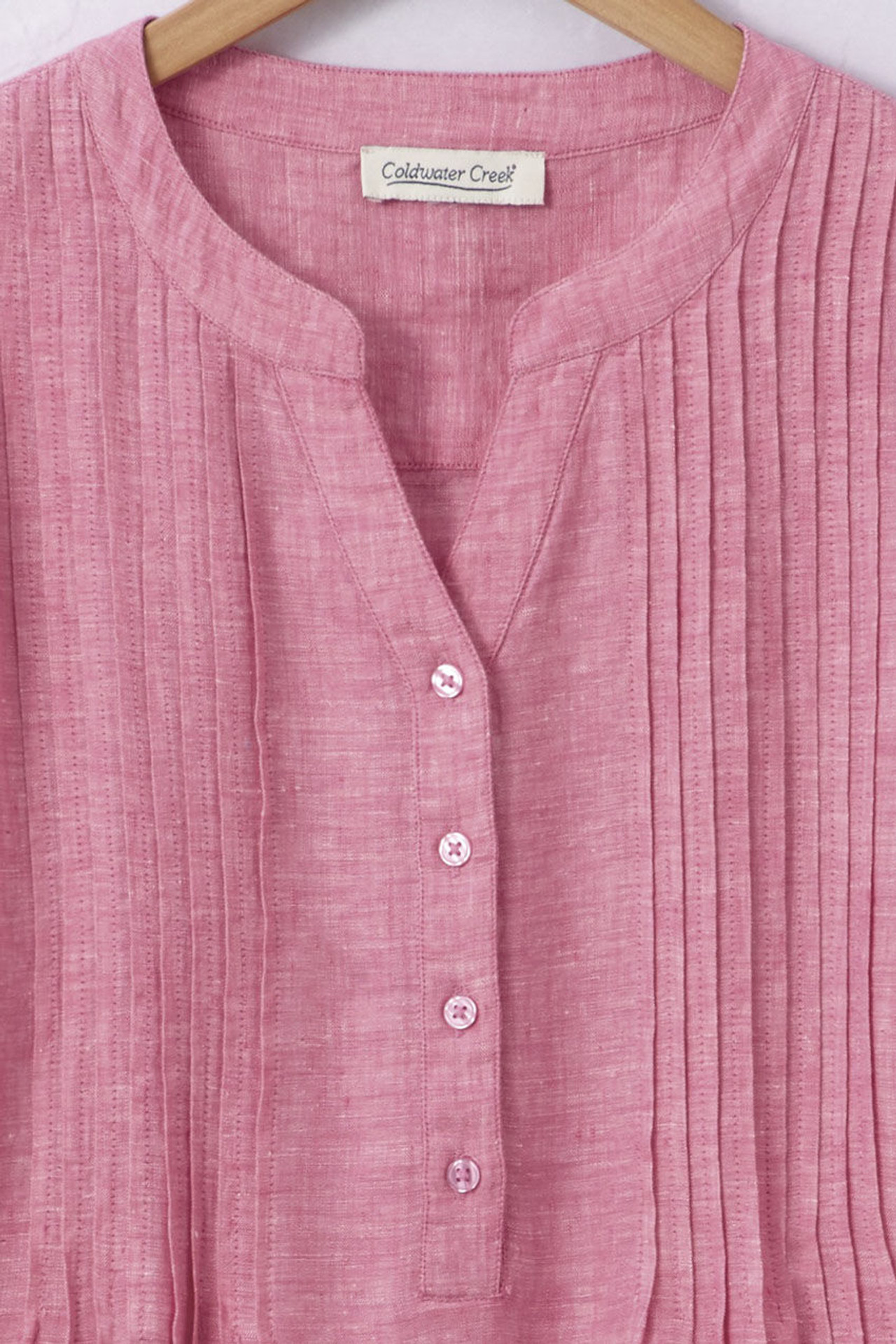 S/S Linen Tuck & Release Blouse