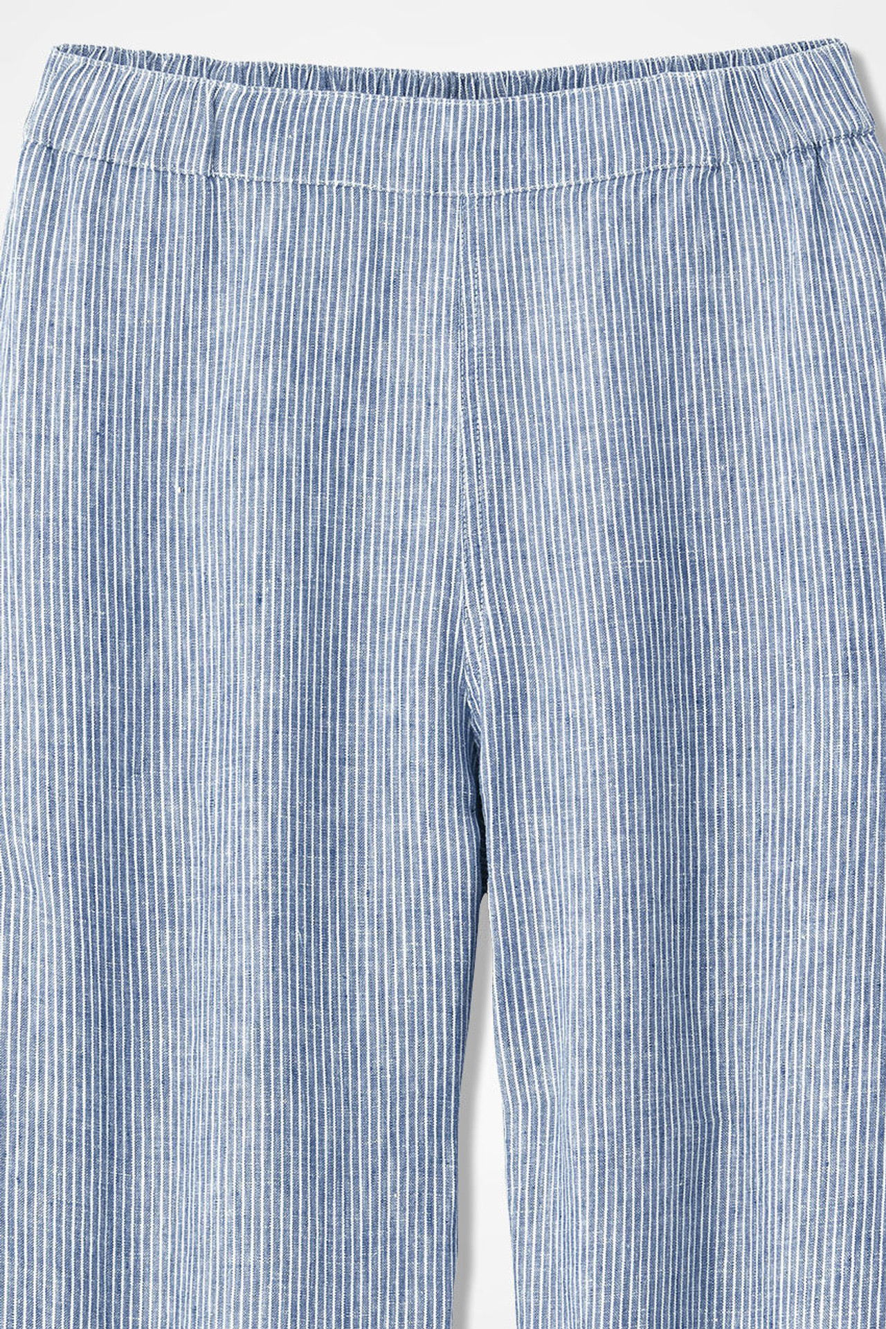 Striped Linen Wide-Leg Crops