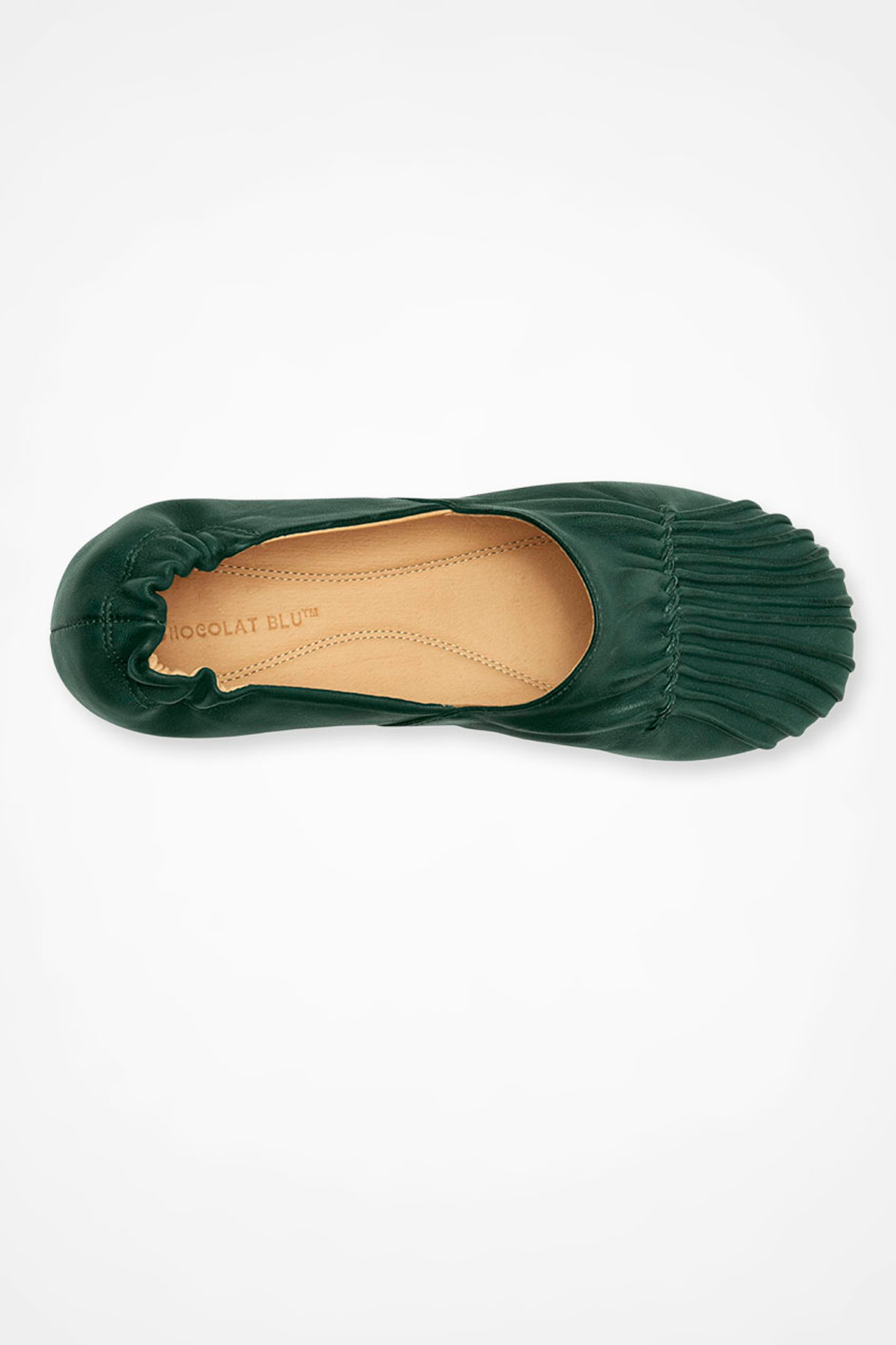 Pintuck Leather Flats