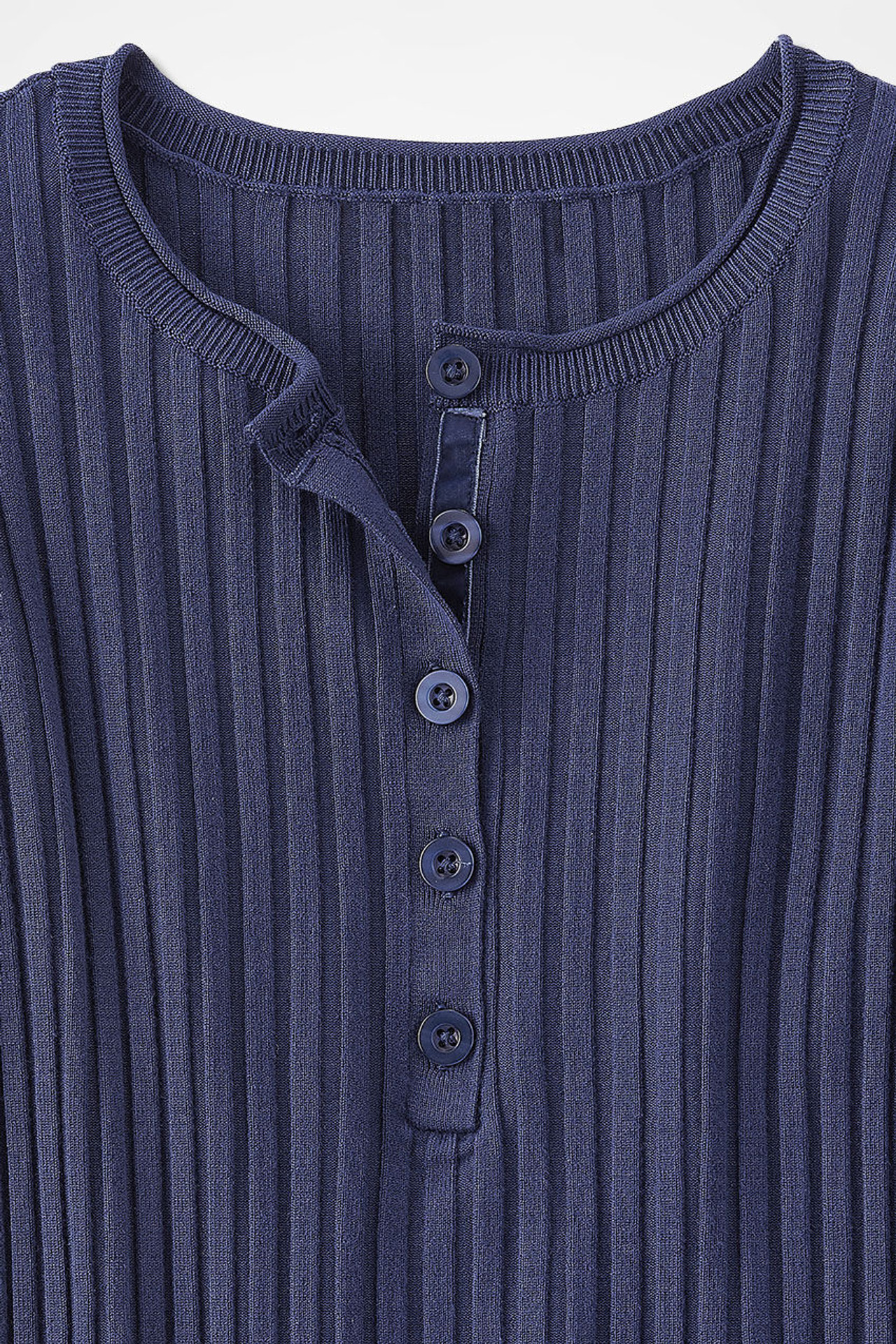 Ribbed Henley Sweater