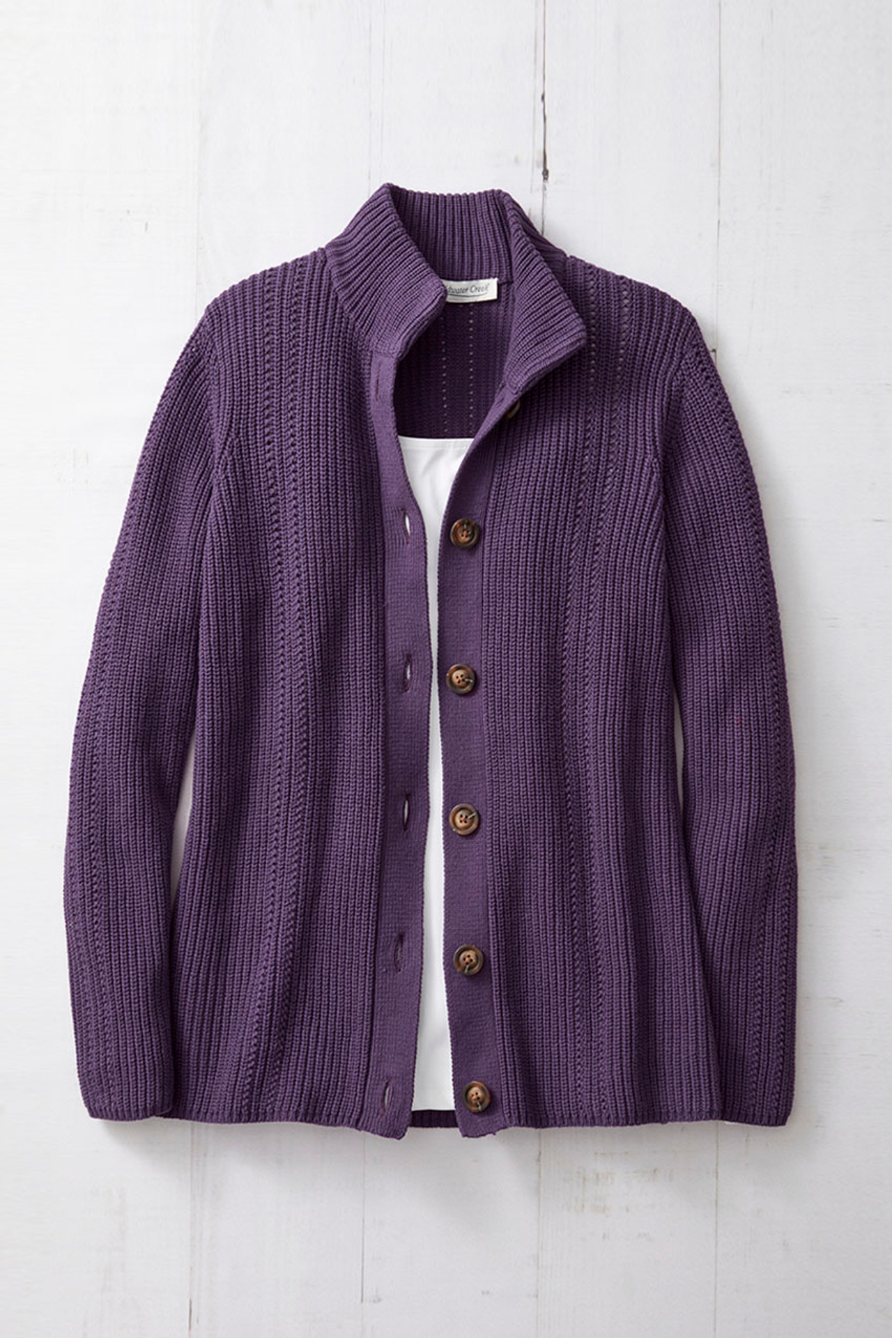 Shaker Detail Button Cardigan
