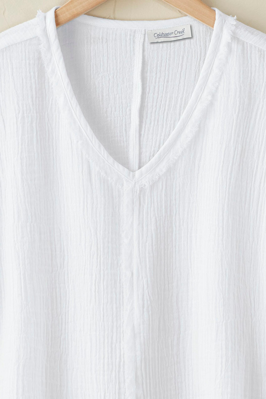 Sonoma Frayed Gauze Top