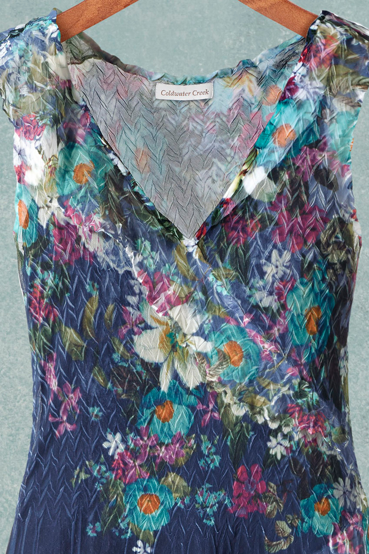 Indigo Meadow Ruffle Dress by Komarov