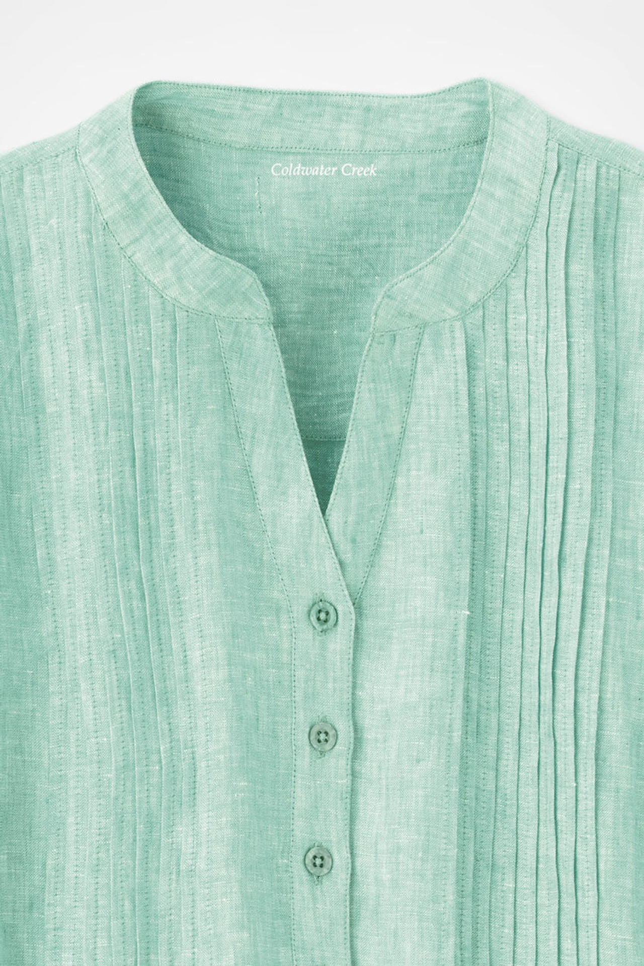 S/S Linen Tuck & Release Blouse