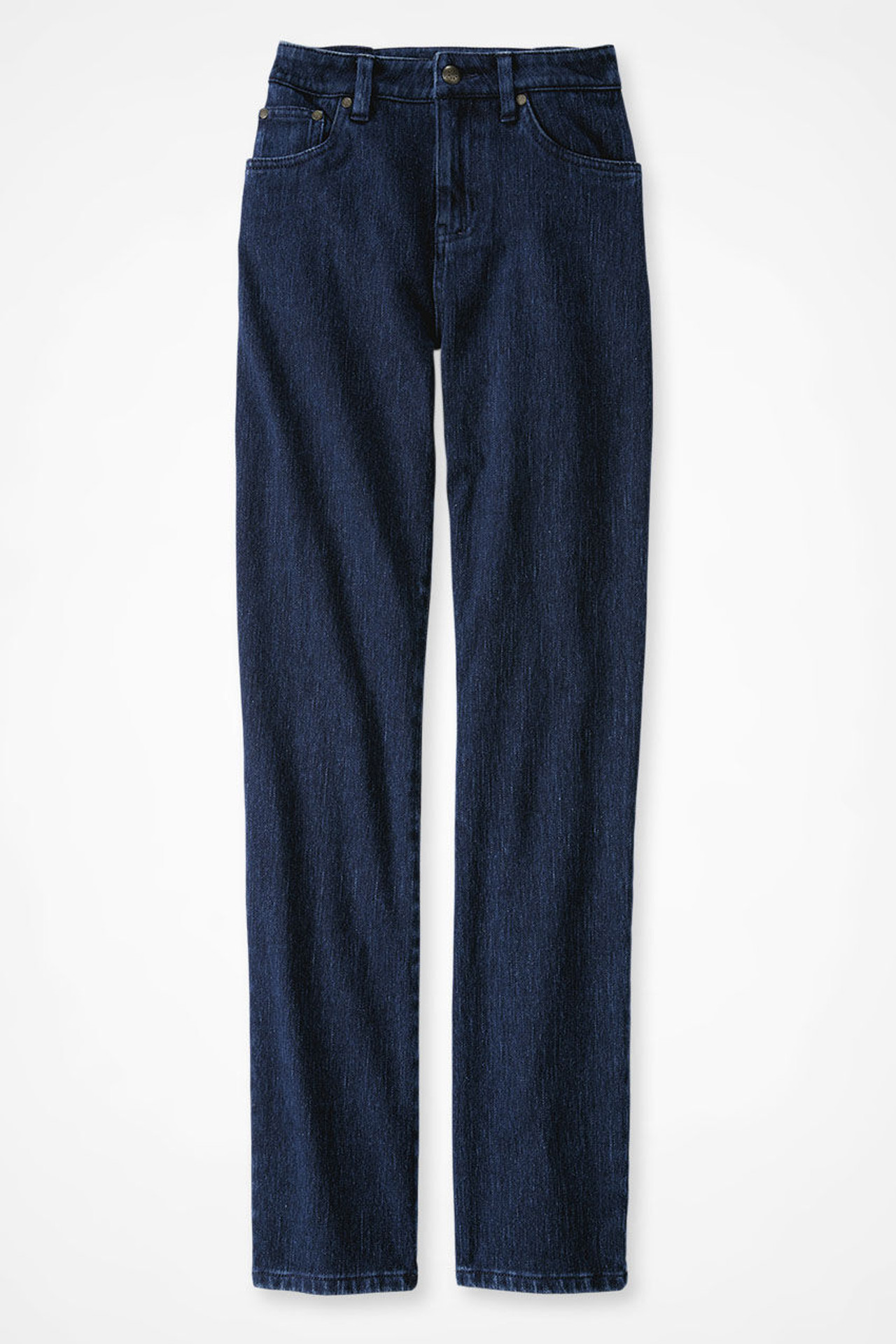 Knit High Rise Straight-Leg Jeans