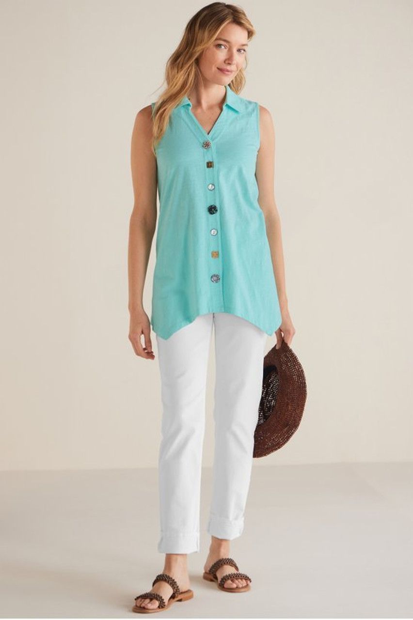 Danielle Button Sleeveless Tunic
