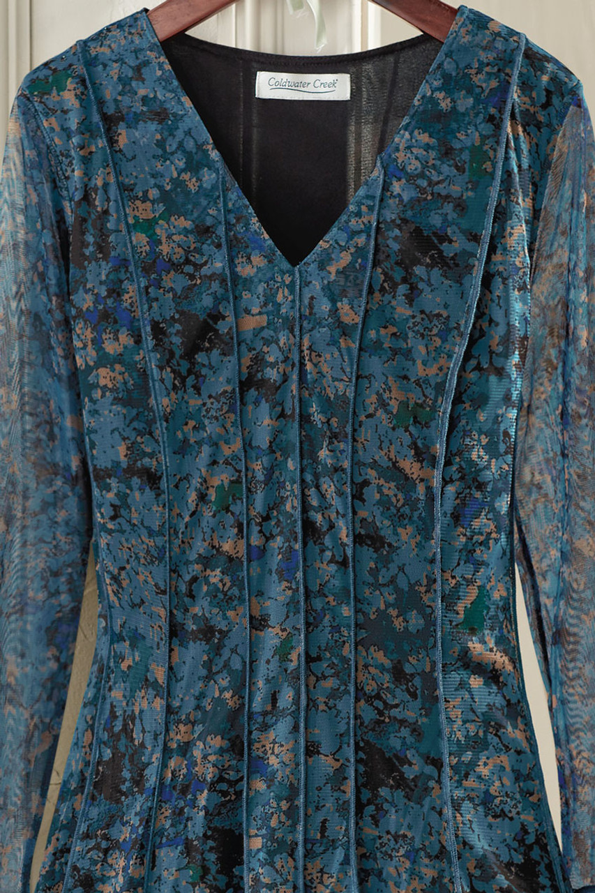 Wild Blue Yonder Mesh Knit Dress