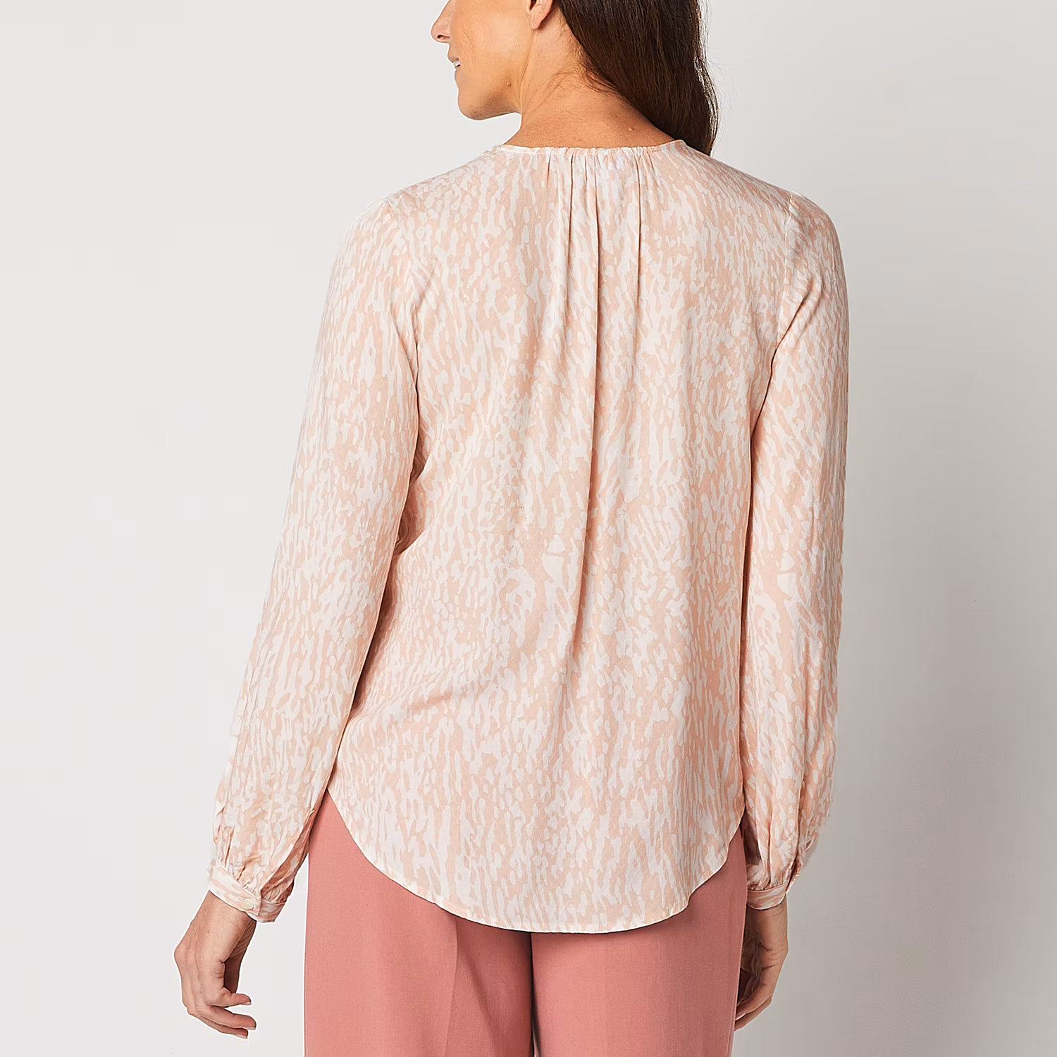 Liz Claiborne Womens V Neck Long Sleeve Blouse