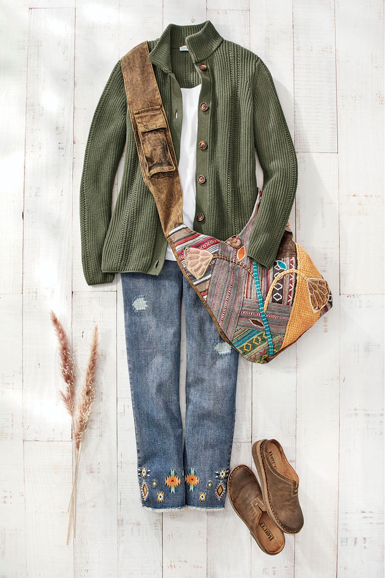 Shaker Detail Button Cardigan