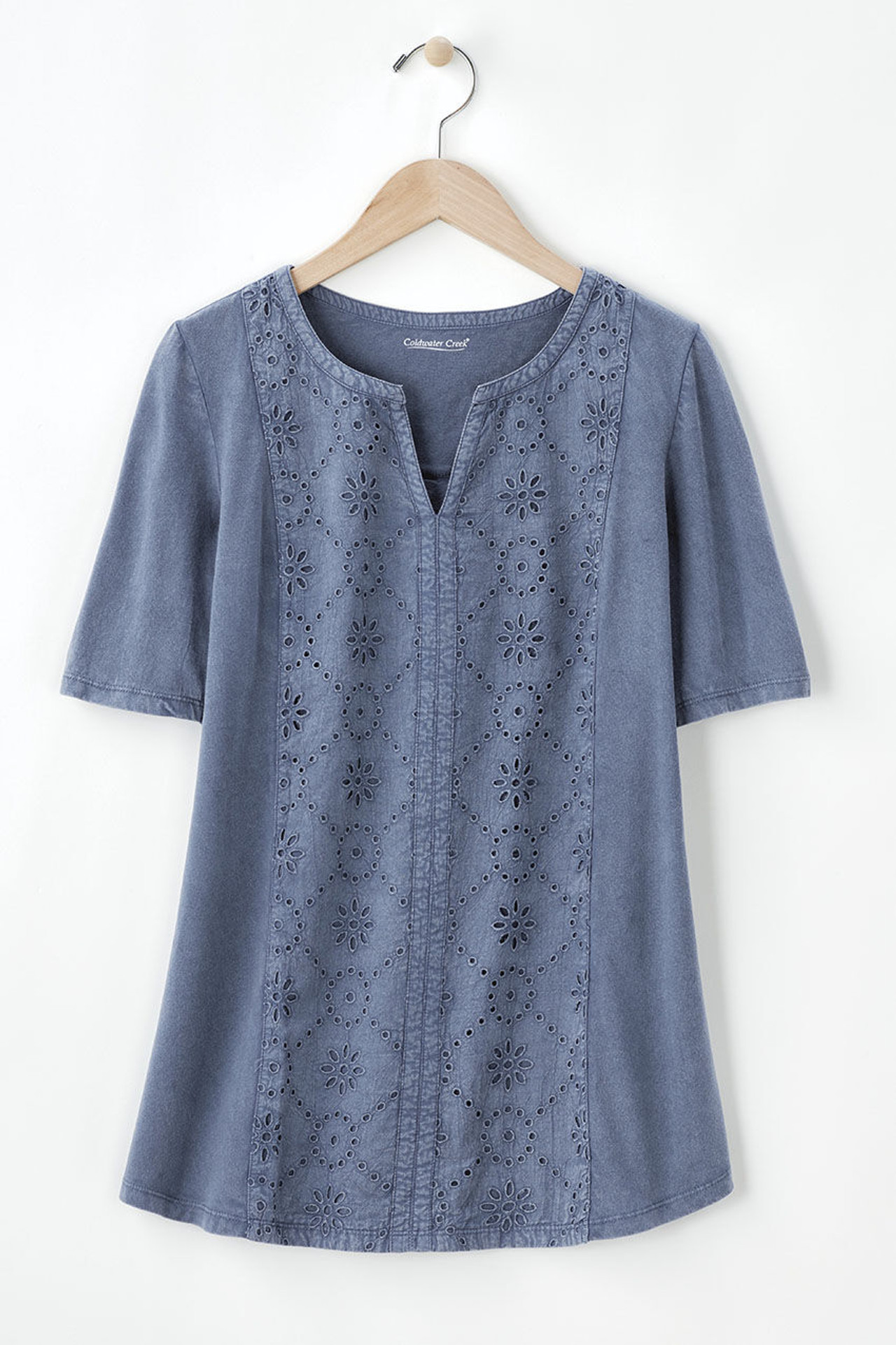 Eyelet Split-Neck Tunic