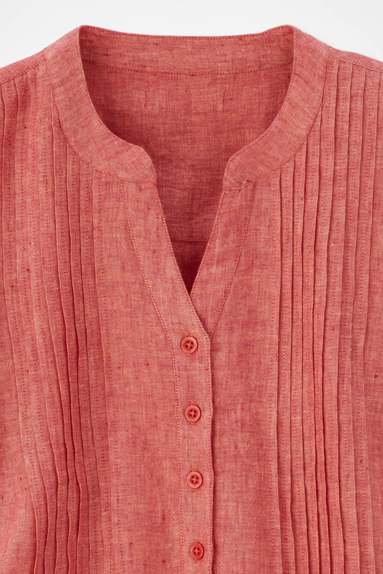 S/S Linen Tuck & Release Blouse