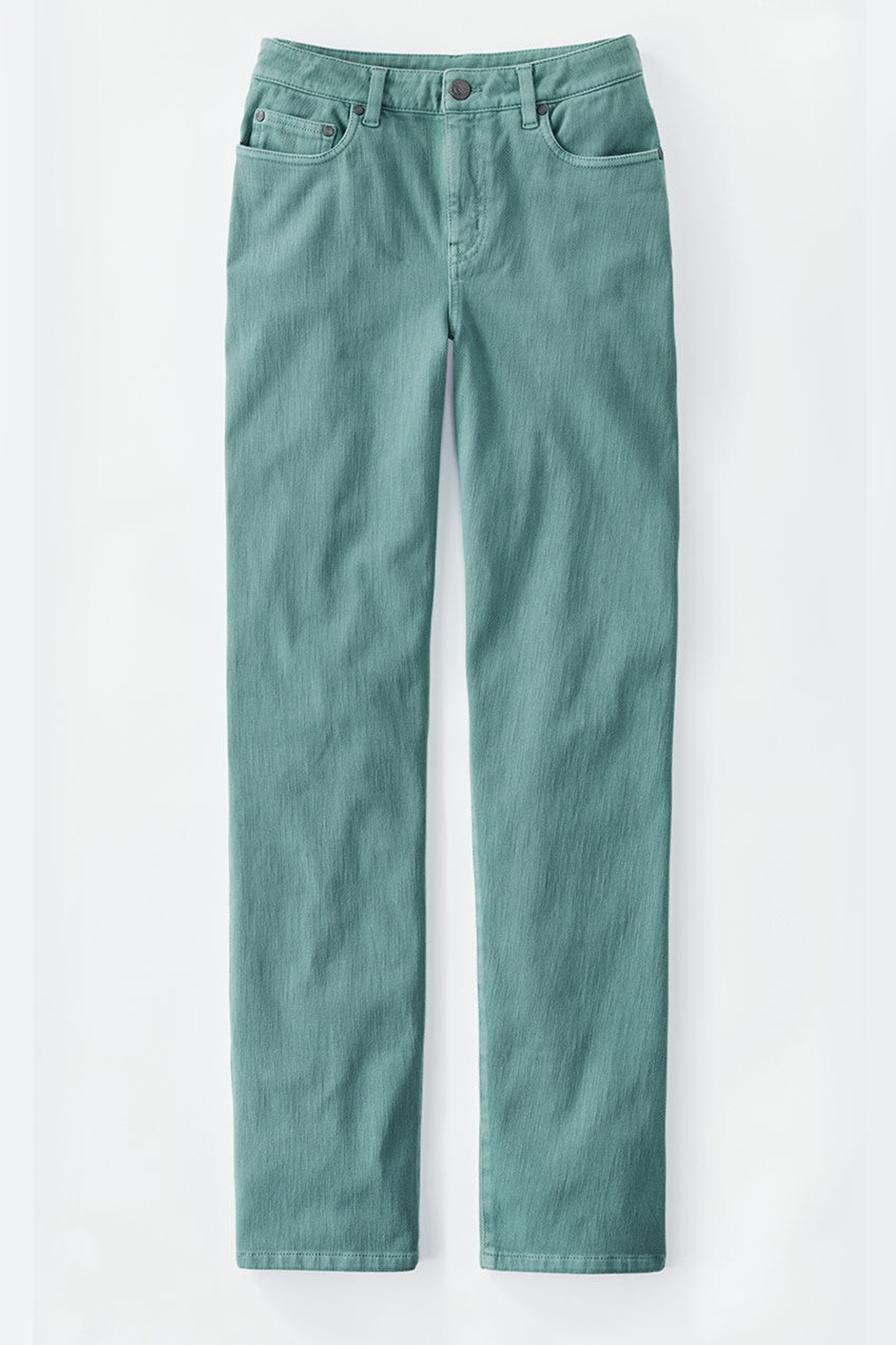 Knit High Rise Straight-Leg Jeans
