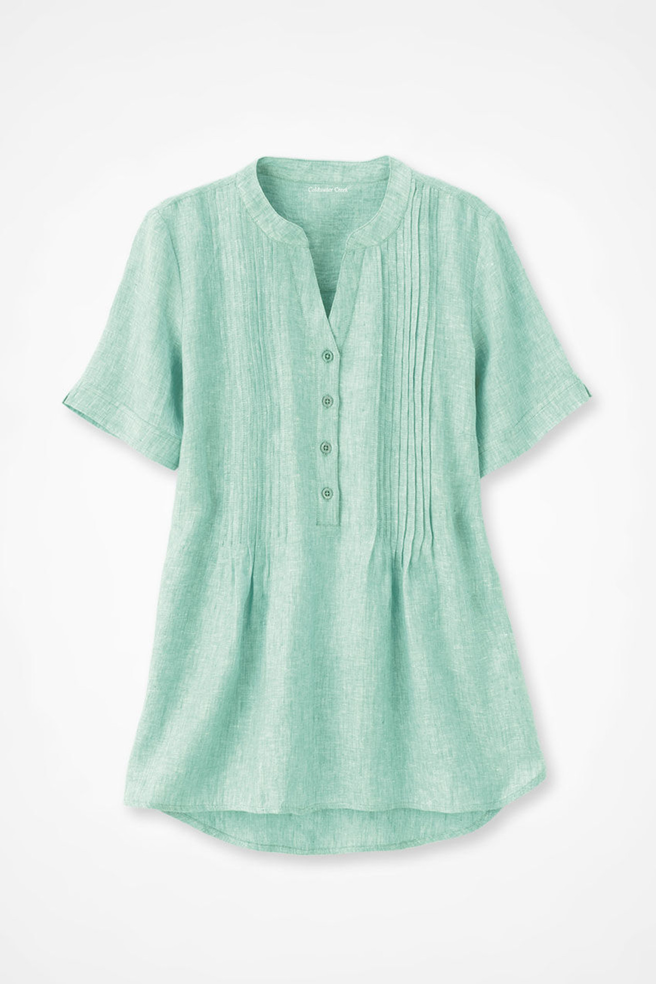 S/S Linen Tuck & Release Blouse