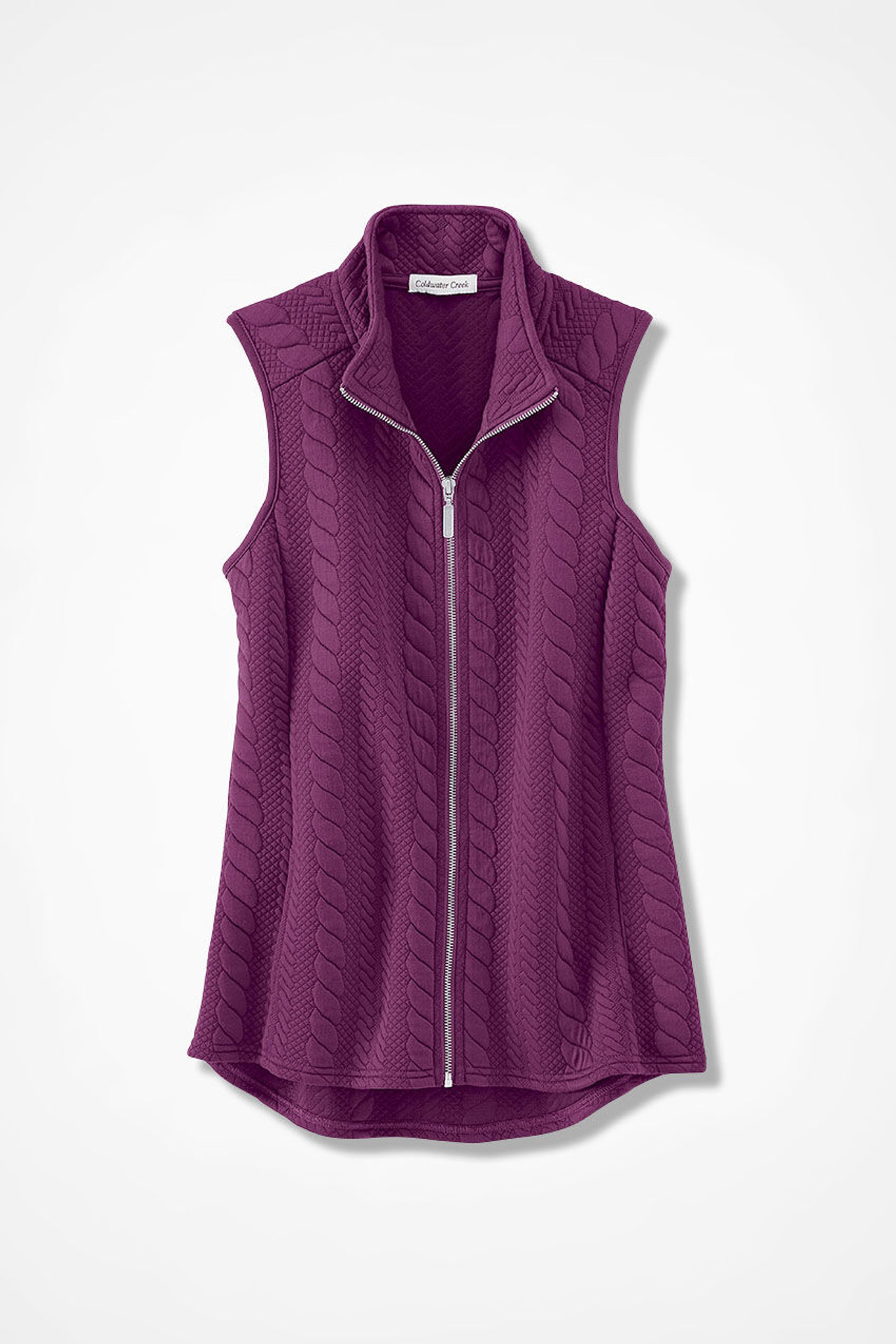 Curved Hem Cable Vest