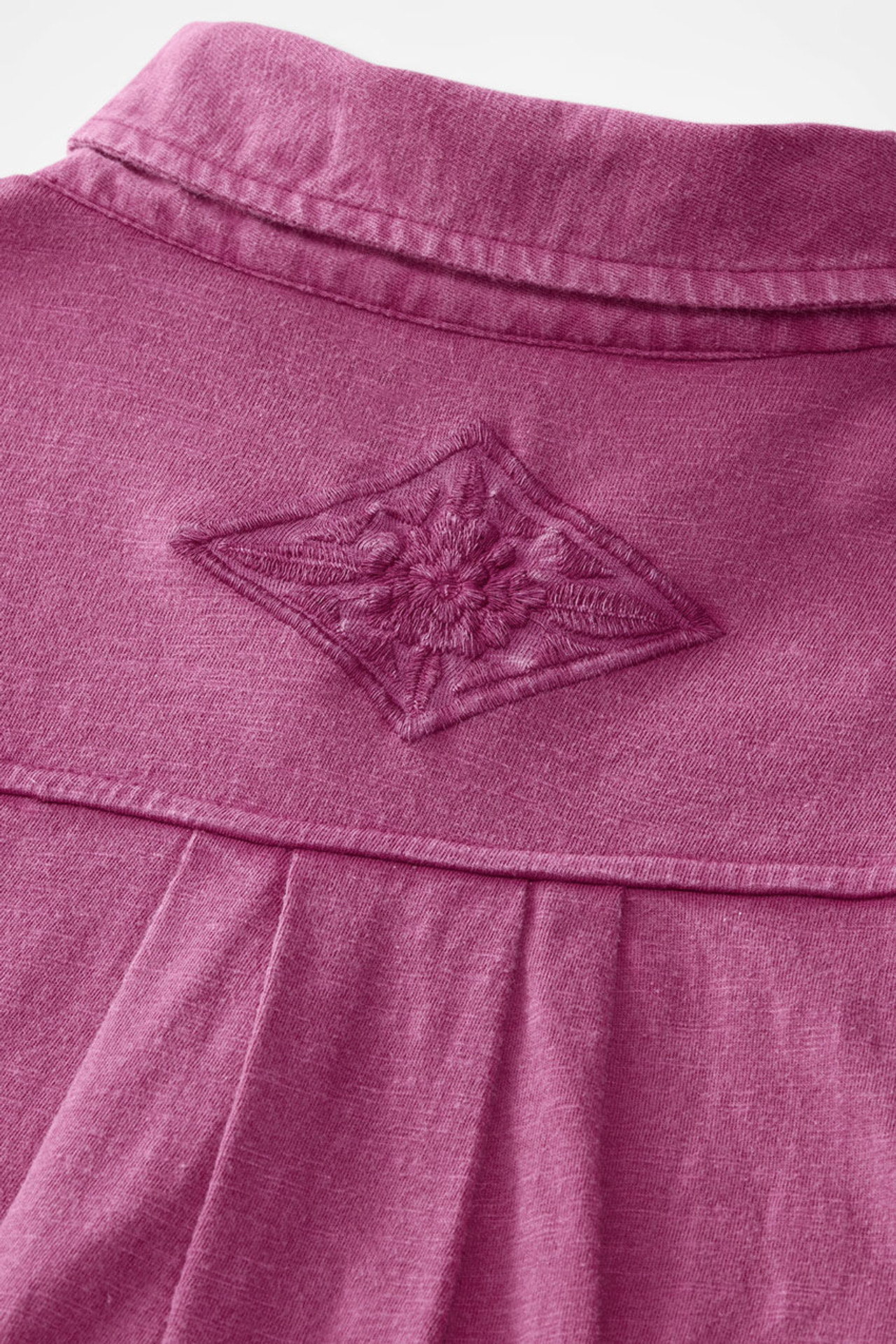 Medallions in Line Button-Front Embroidered Tunic