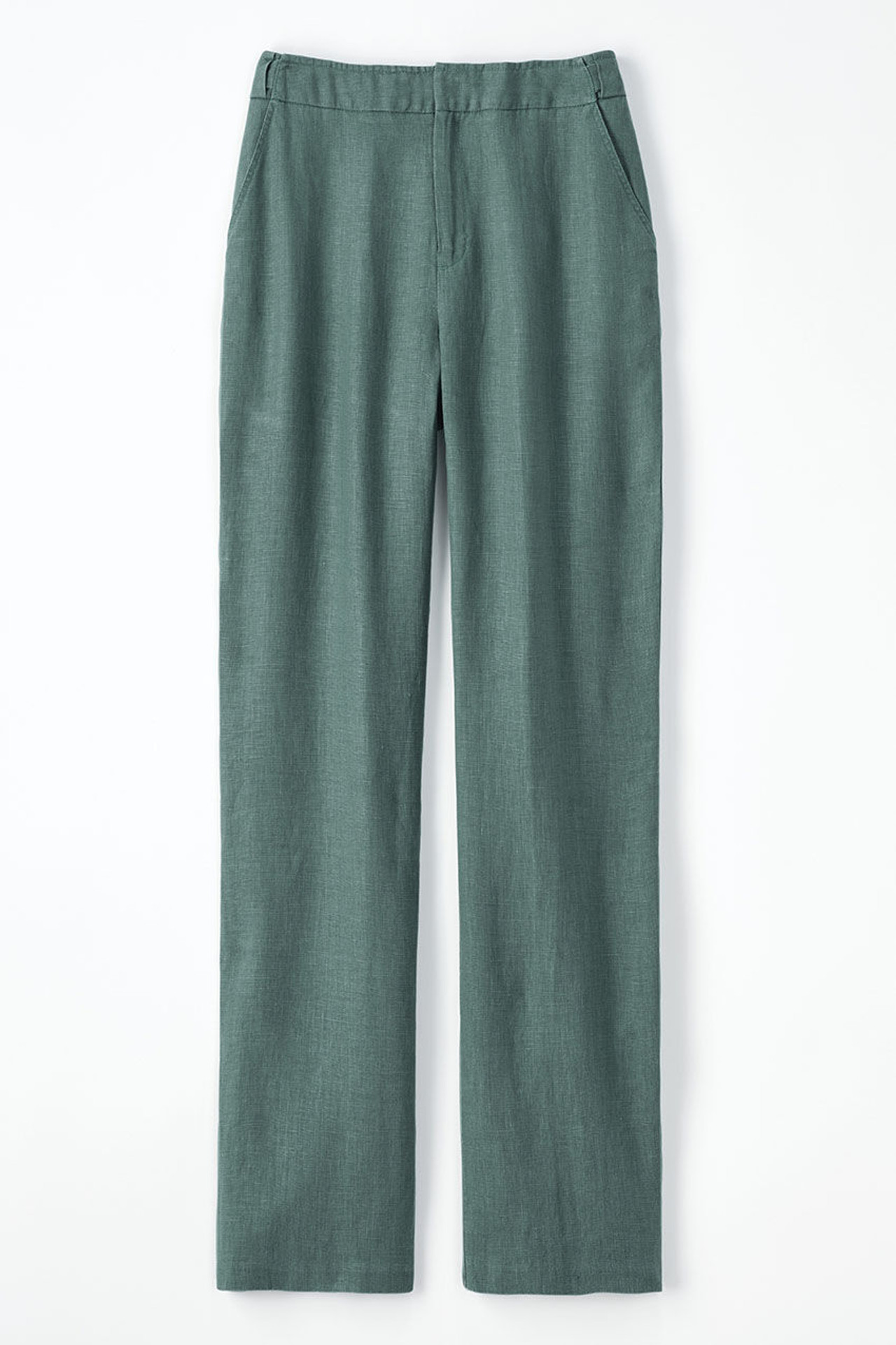Hidden Stretch-Waist Linen Pants