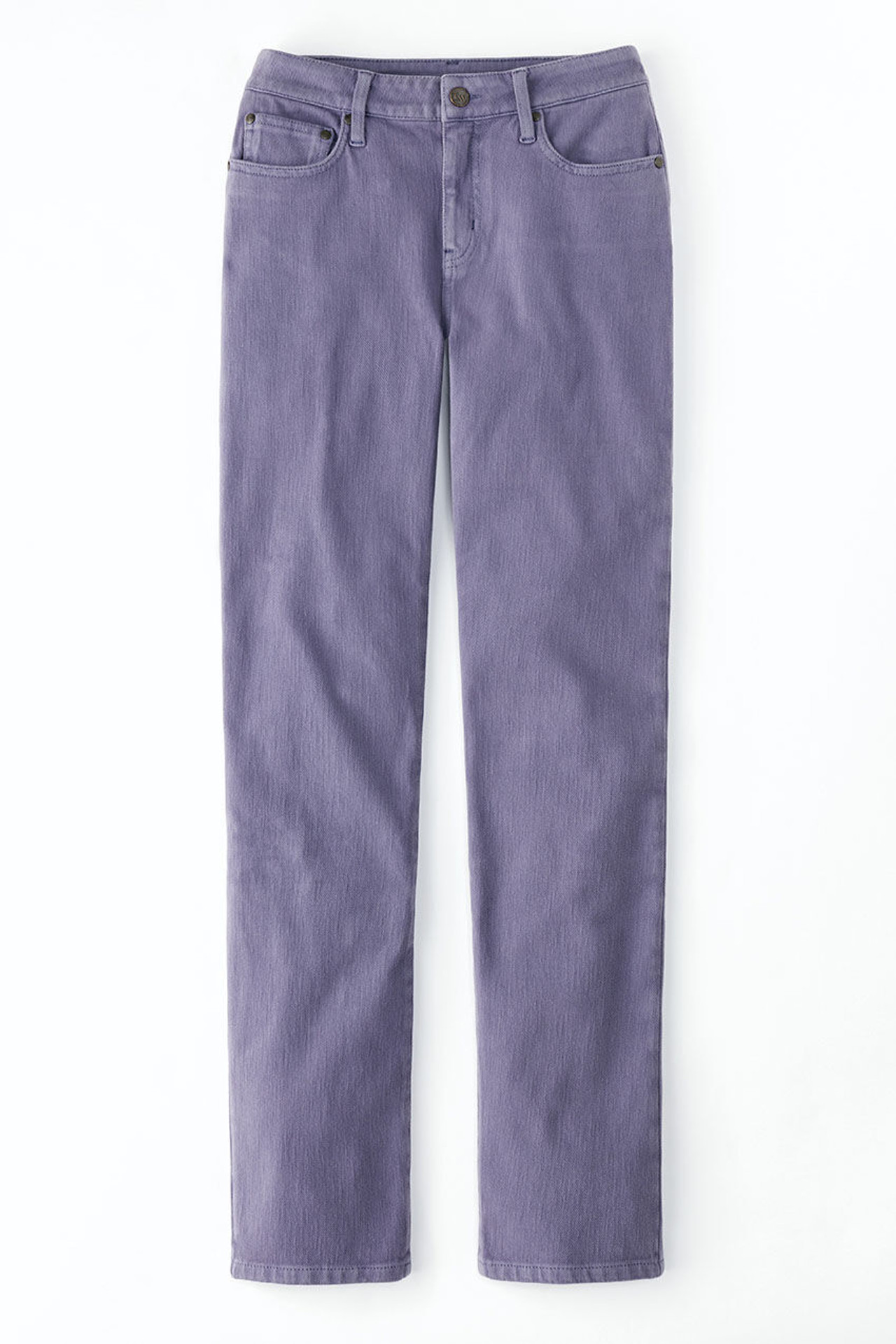 Knit High Rise Straight-Leg Jeans