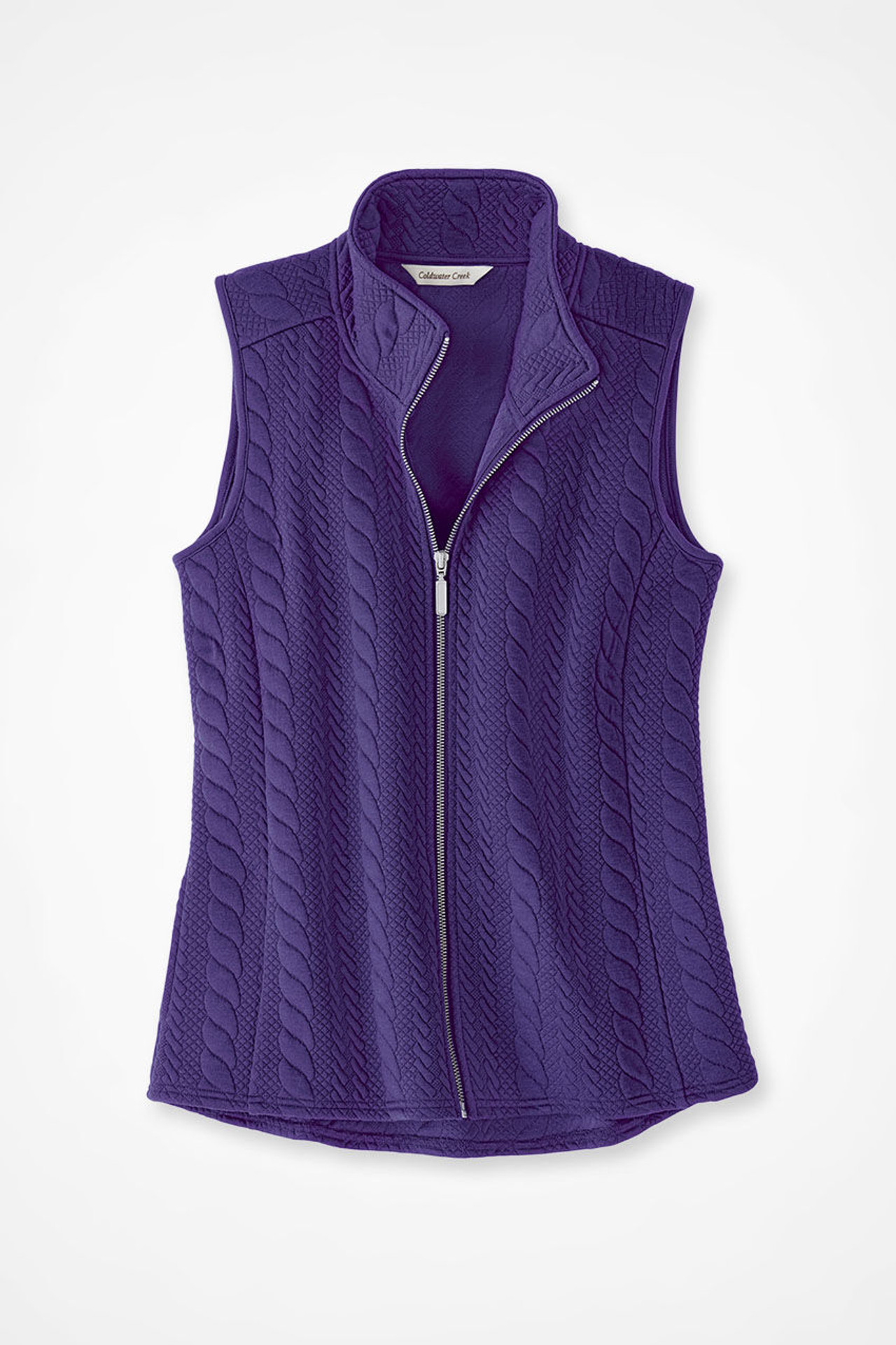 Curved Hem Cable Vest