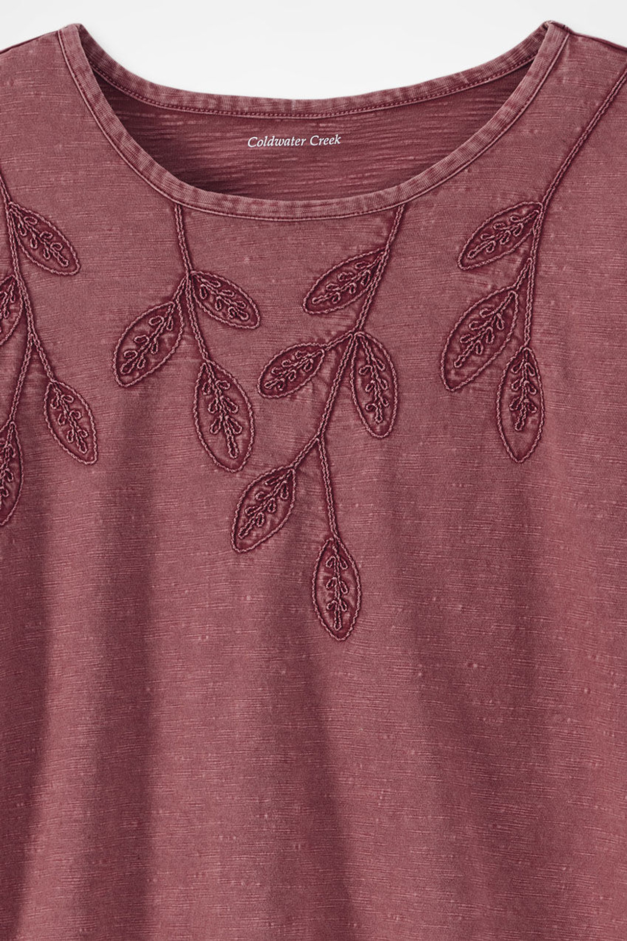 Leaf Embroidered Tee