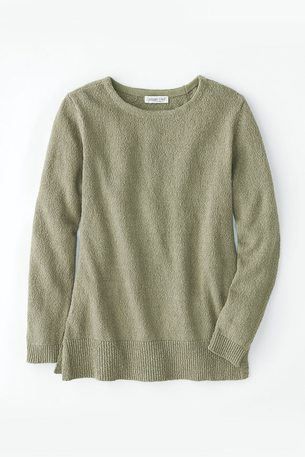 Cotton Slub Balletneck Sweater