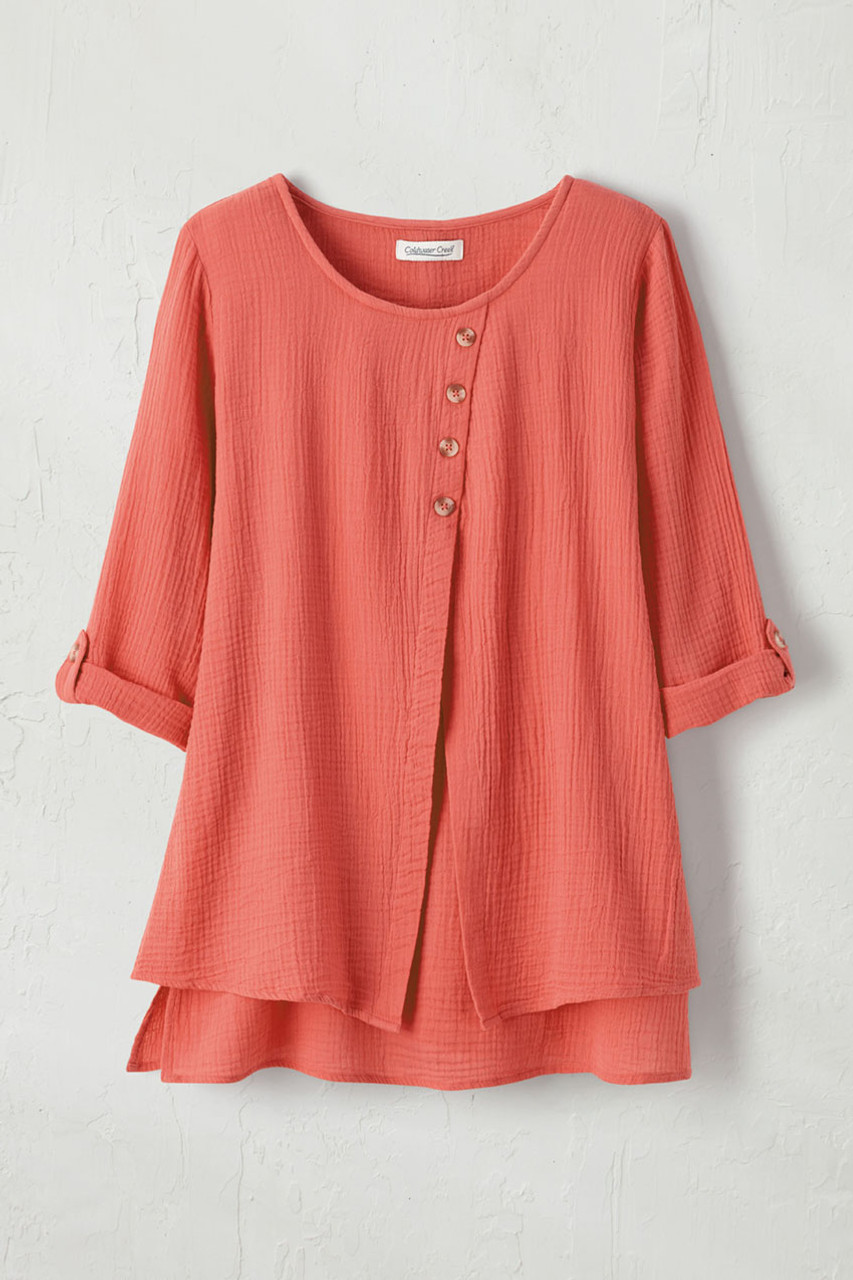 Light as Air Gauze Pullover Tunic Top