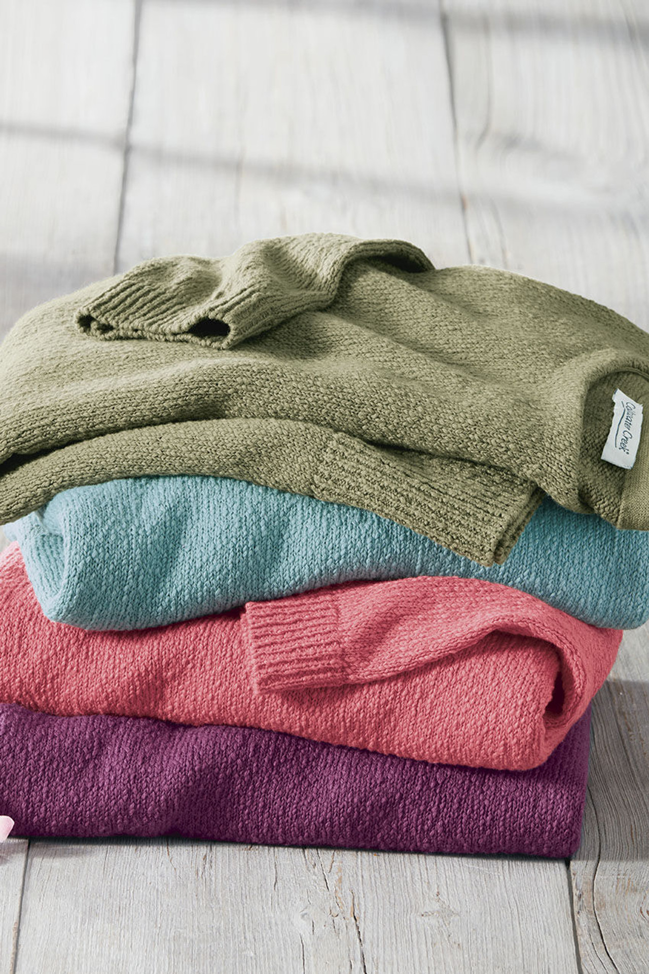 Cotton Slub Balletneck Sweater