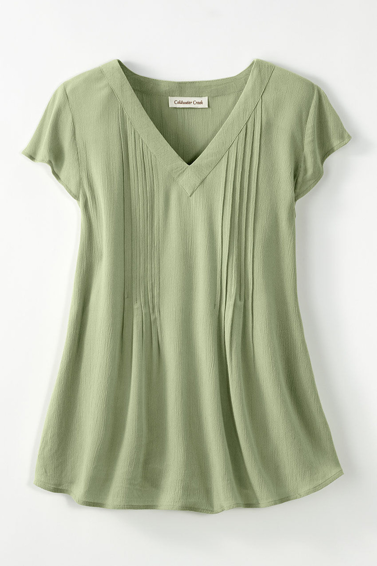 Solstice Tuck-and-Release Cap-Sleeve Blouse