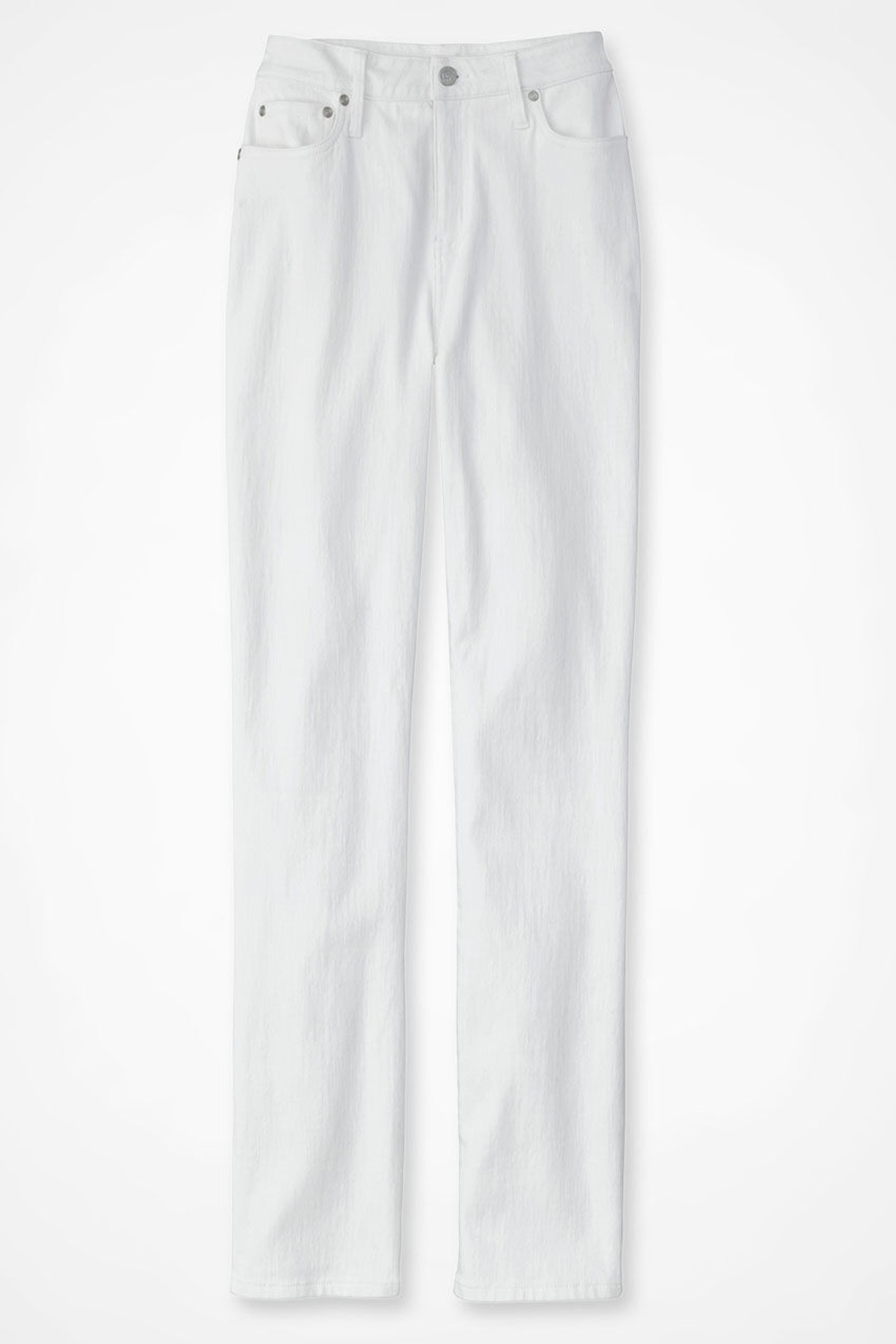 Knit High Rise Straight-Leg Jeans