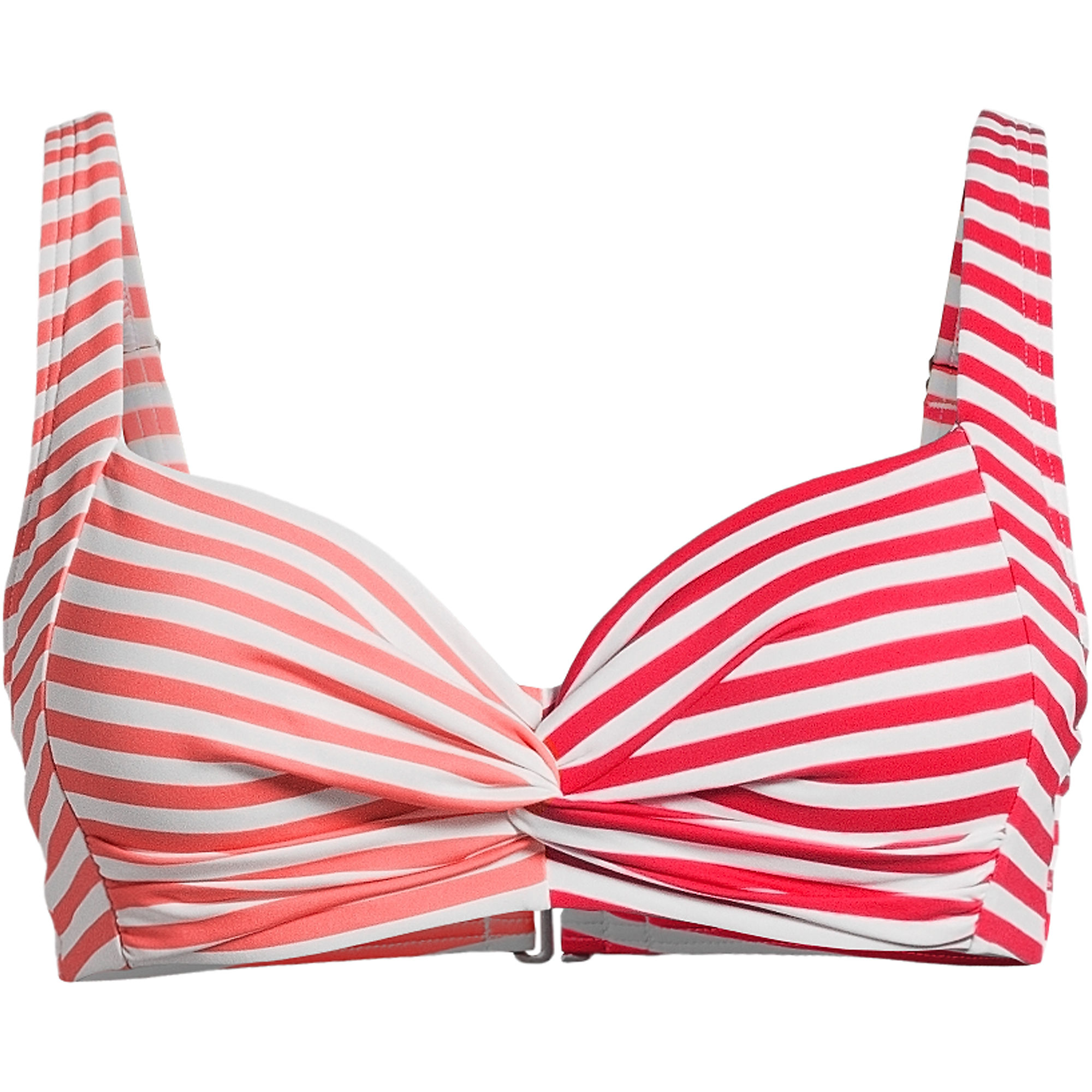 Women's Plus Size Chlorine Resistant Twist Front Underwire Bikini Swimsuit Top Adjustable Straps