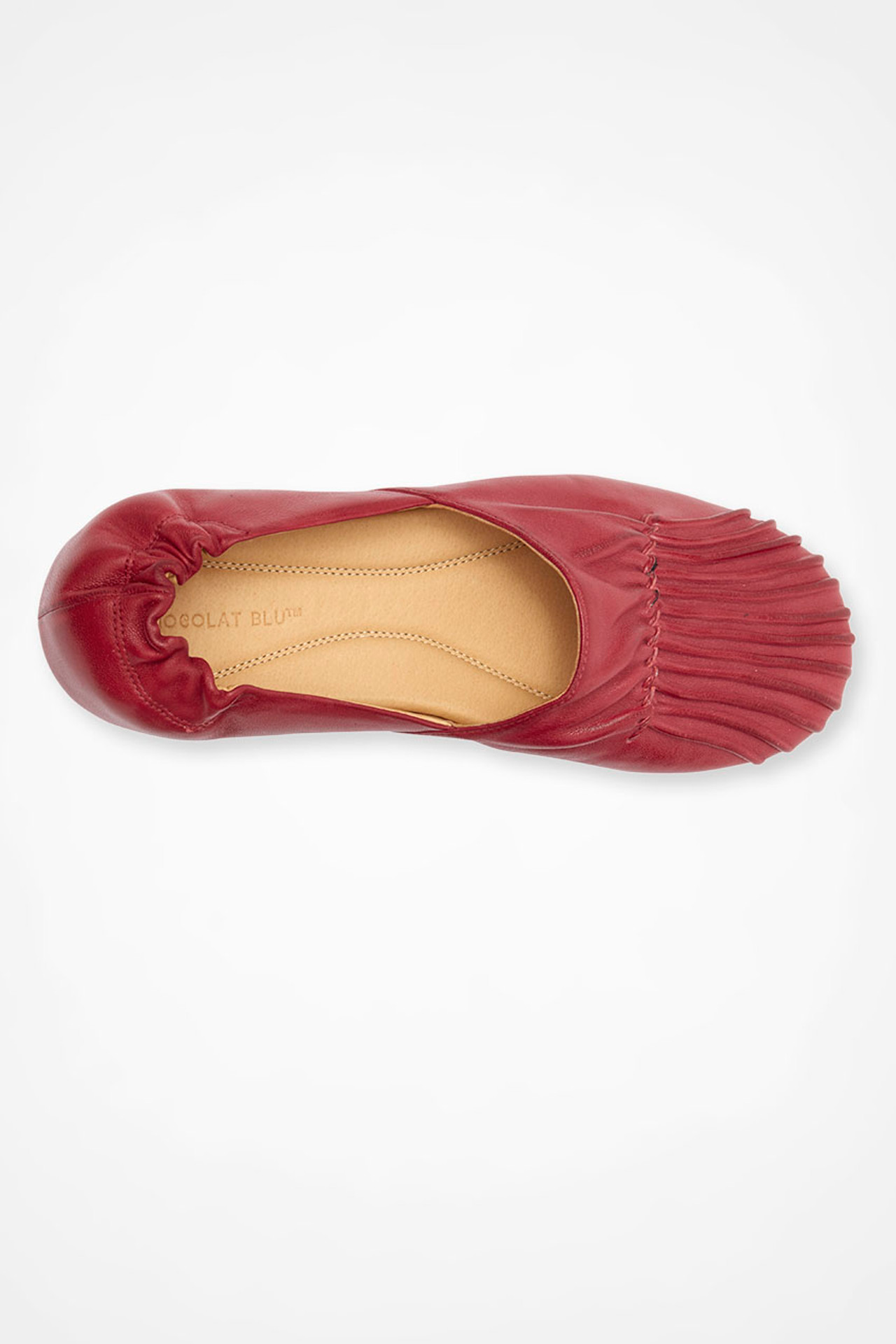 Pintuck Leather Flats