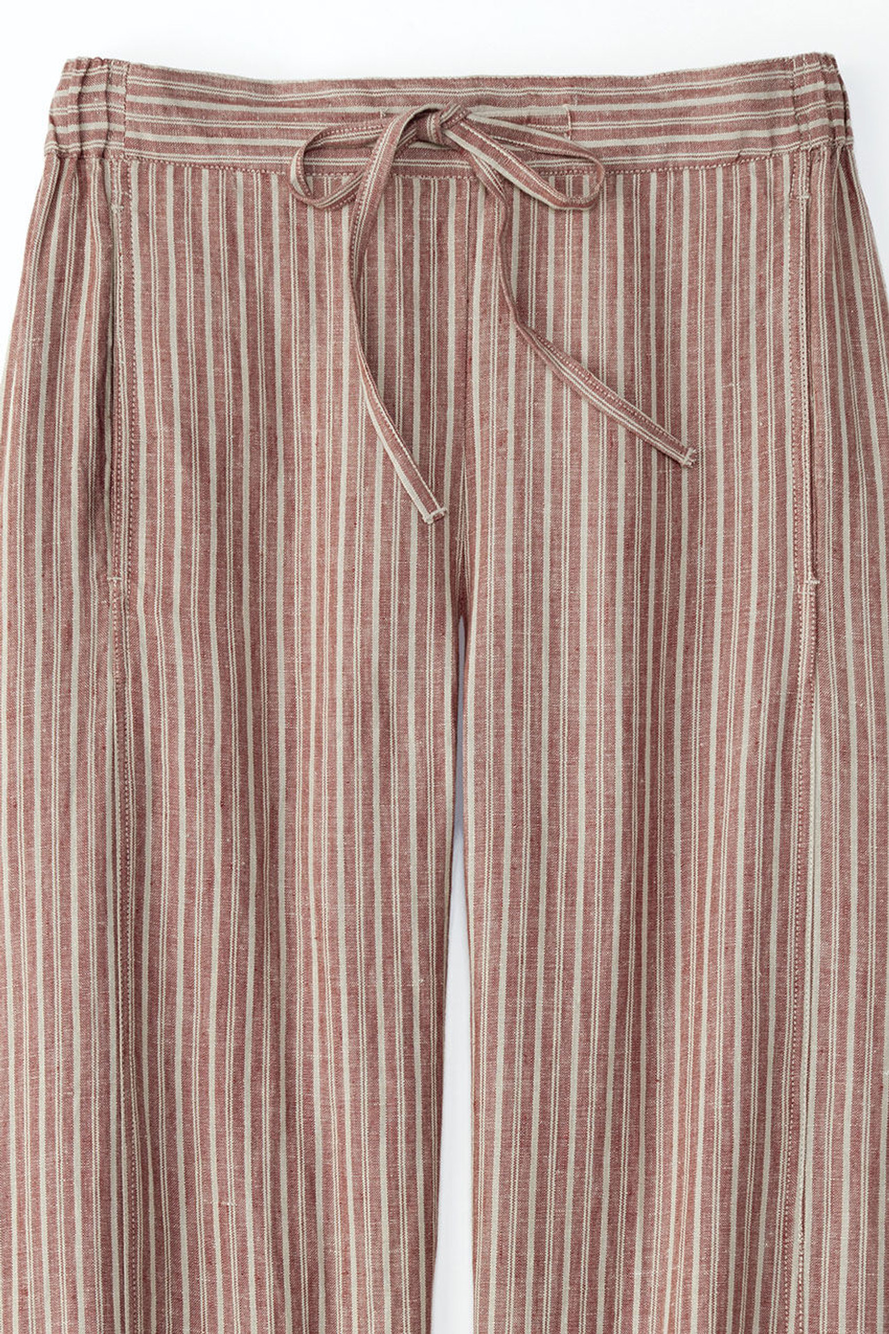Harmony Stripes Linen Ankle Pant