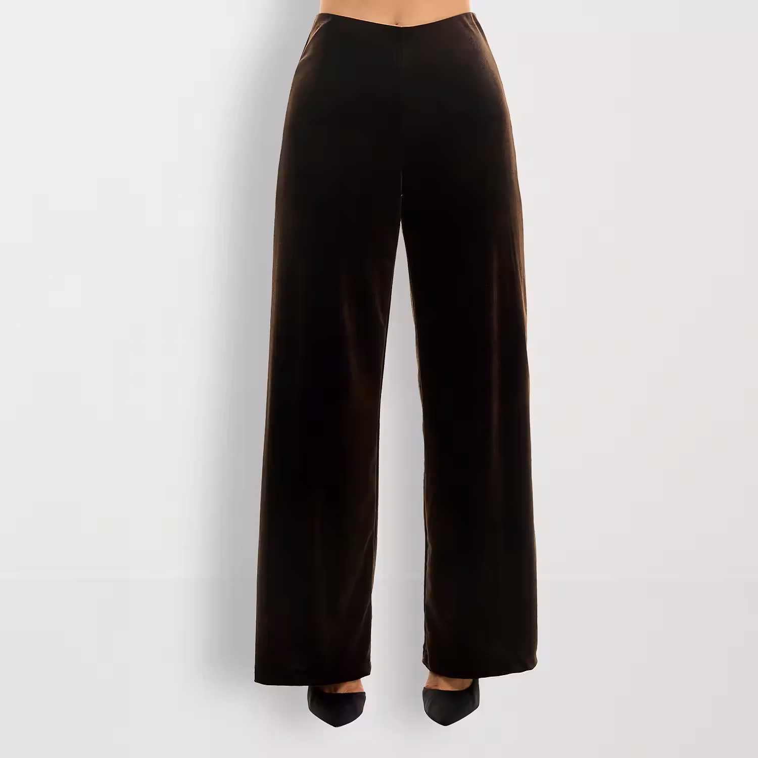 Premier Amour Velvet Womens Mid Rise Wide Leg Pull-On Pants