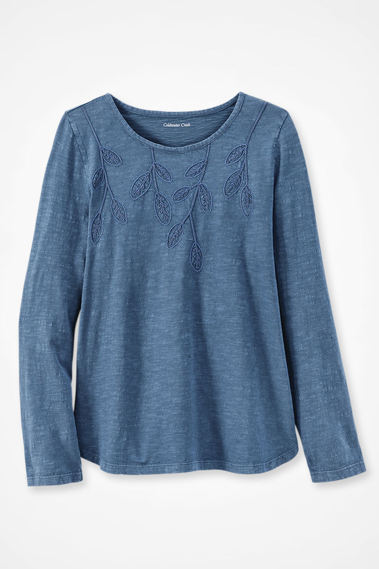 Leaf Embroidered Tee