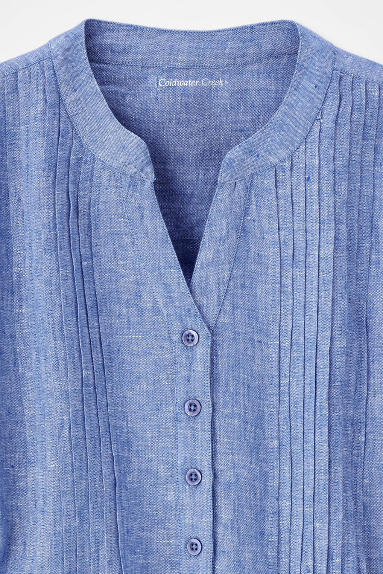S/S Linen Tuck & Release Blouse