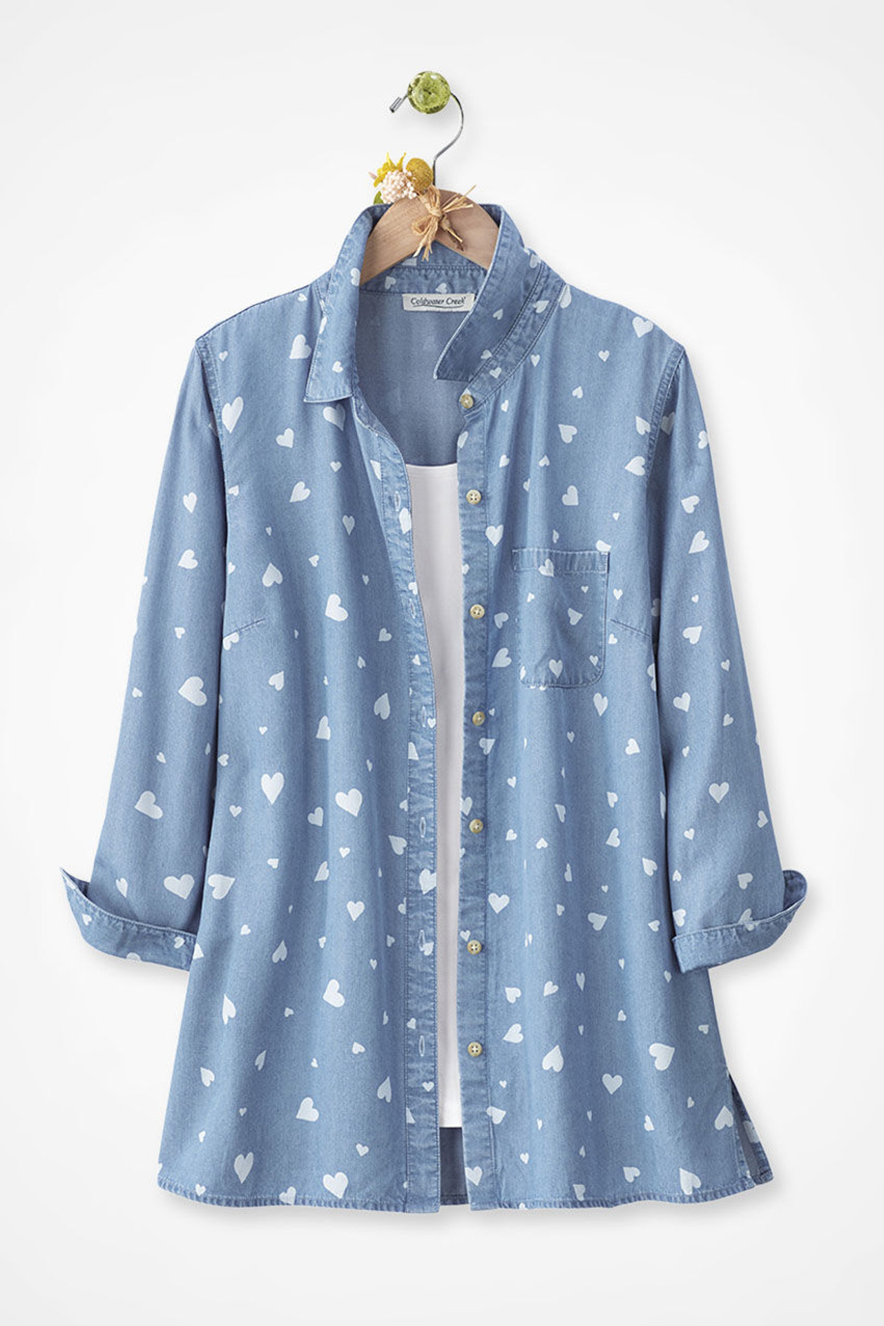 Scattered Hearts Tencel? Big Shirt