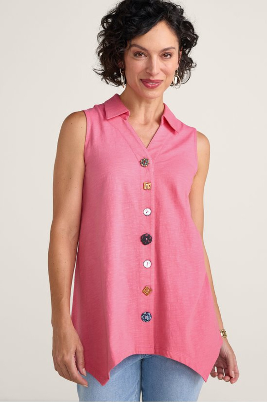 Danielle Button Sleeveless Tunic
