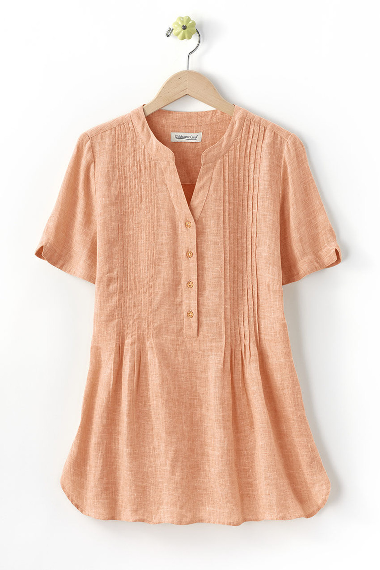 S/S Linen Tuck & Release Blouse
