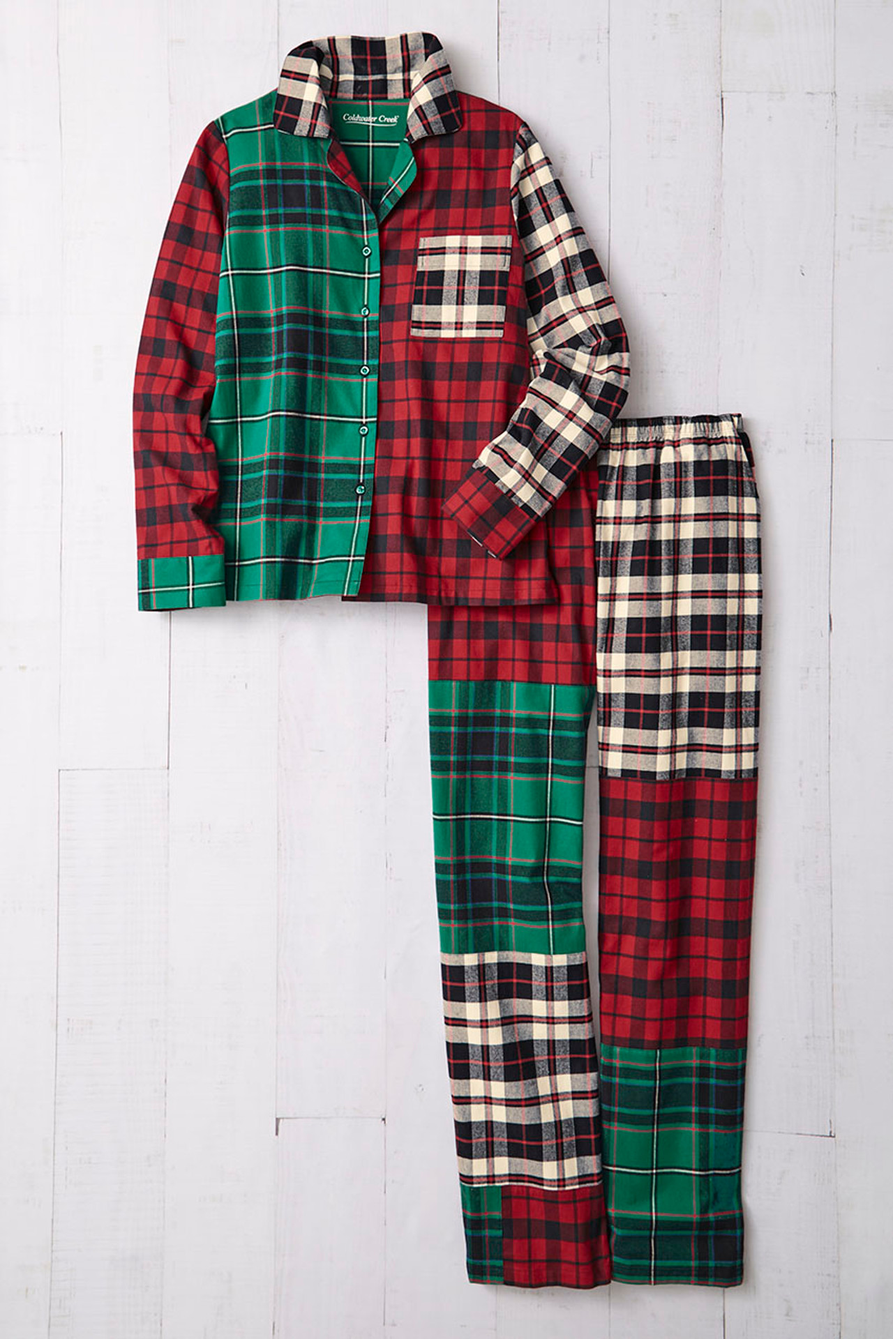 Patchwork Plaid Flannel PJ Set