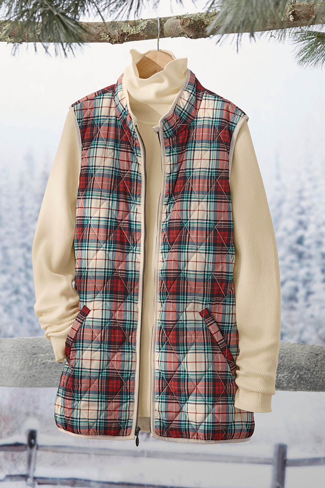 Plaid Tidings Vest for All Seasons