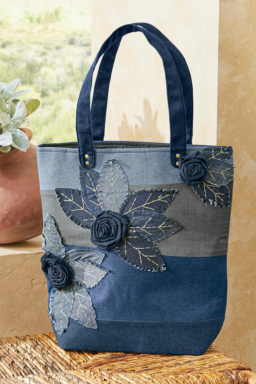 Indigo Floral Tote